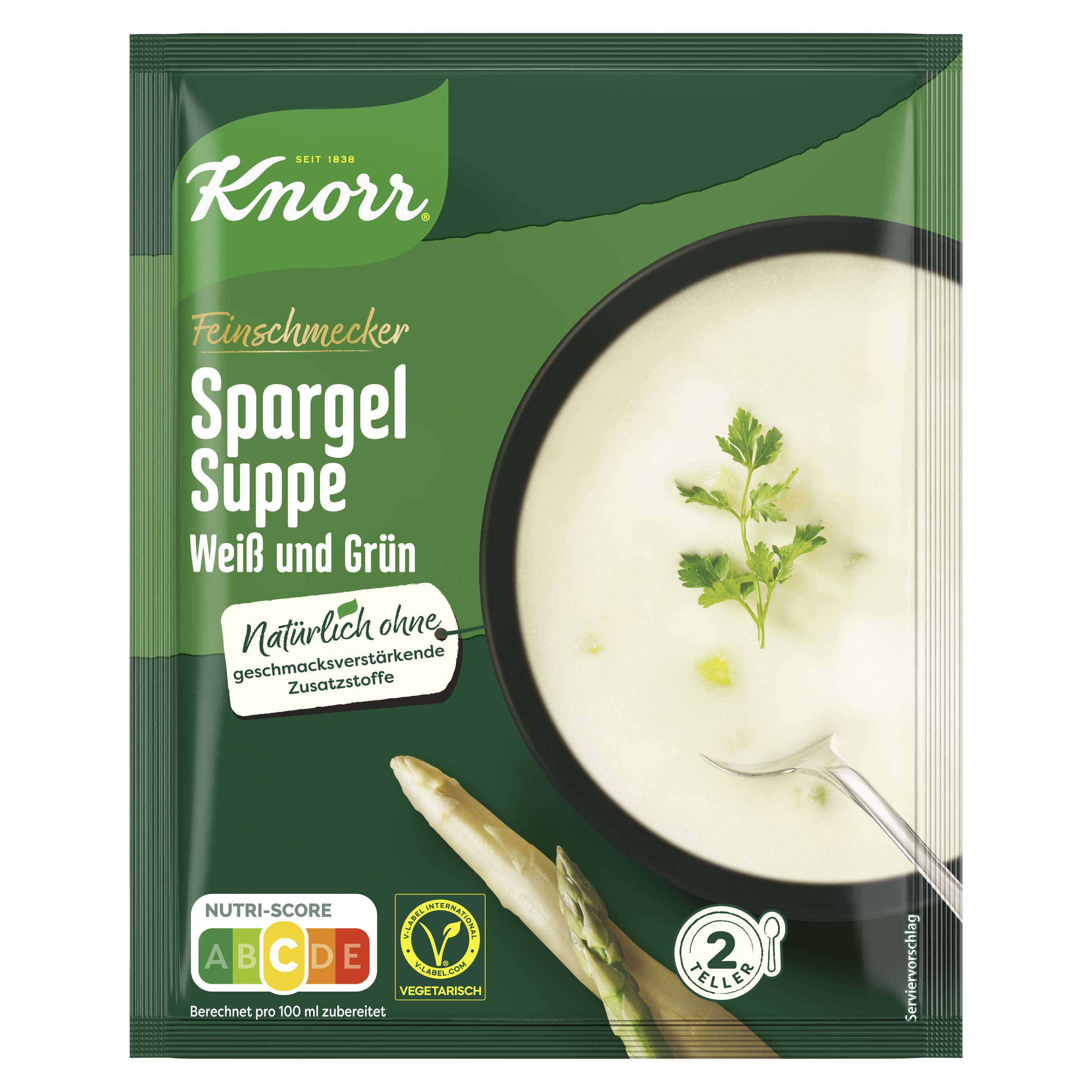Knorr Feinschmecker Spargel Suppe weiß und grün 500ml Beutel packshot