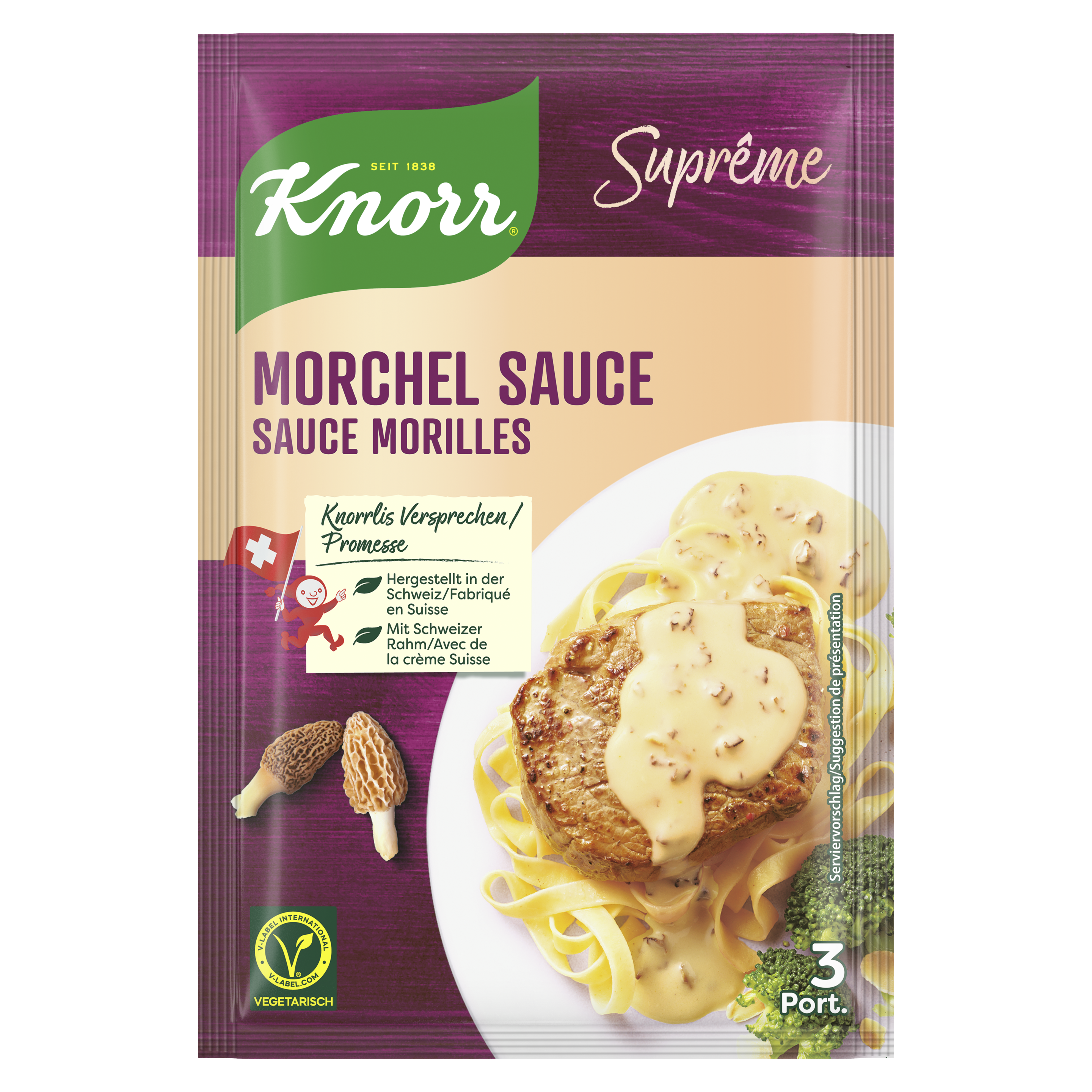 KNORR Suprême Morchel Sauce Beutel 3 Portionen