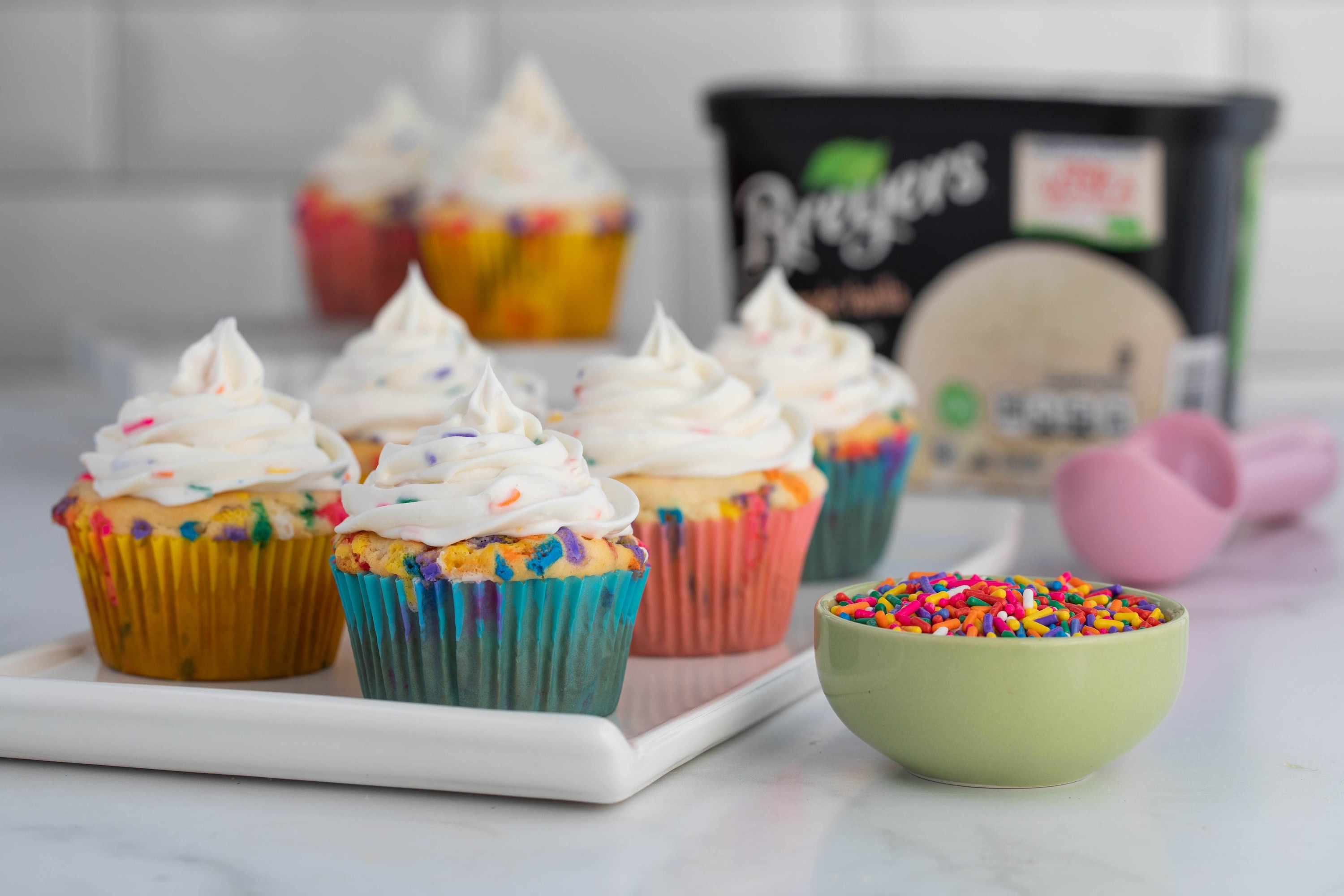Birthday Cake Ice Cream Cupcakes Recipe