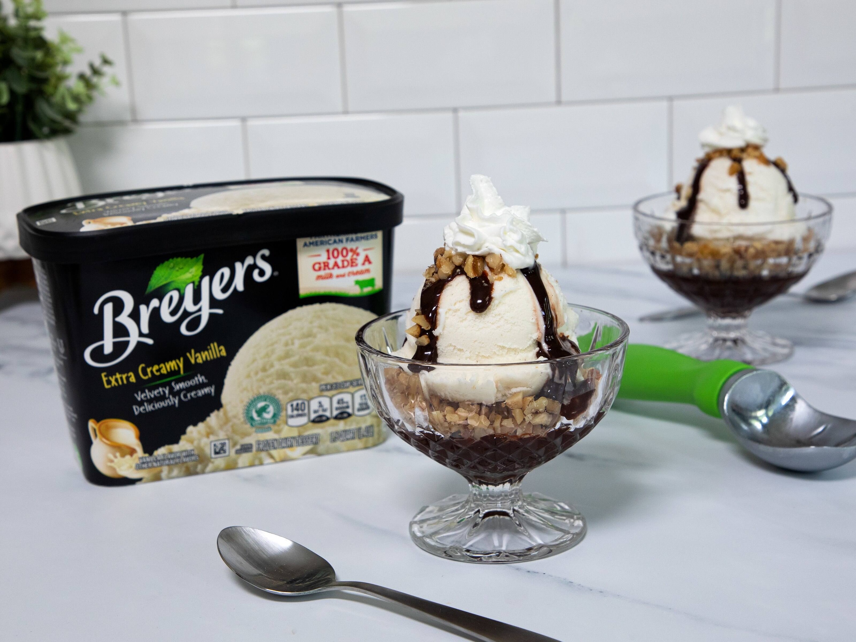 Sundaes con ganache caliente