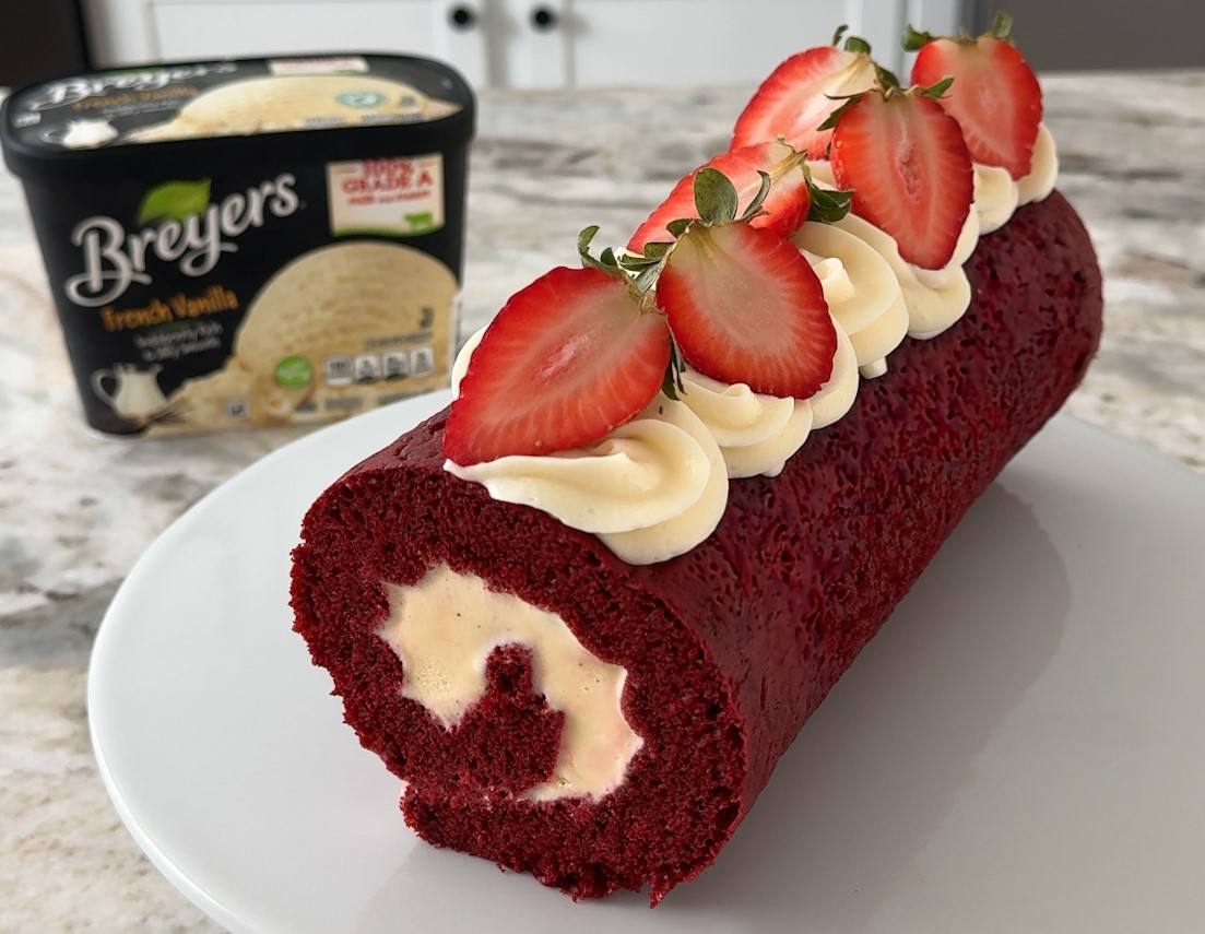 Red Velvet Ice Cream Cake Roll