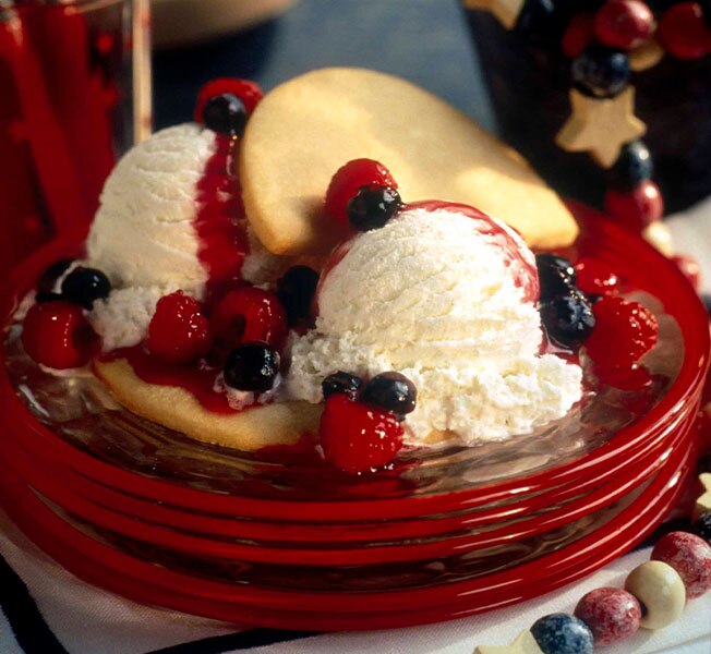 Breyers® Red, White & Blueberry 'Shortcakes' with Breyers® Natural Vanilla Ice Cream