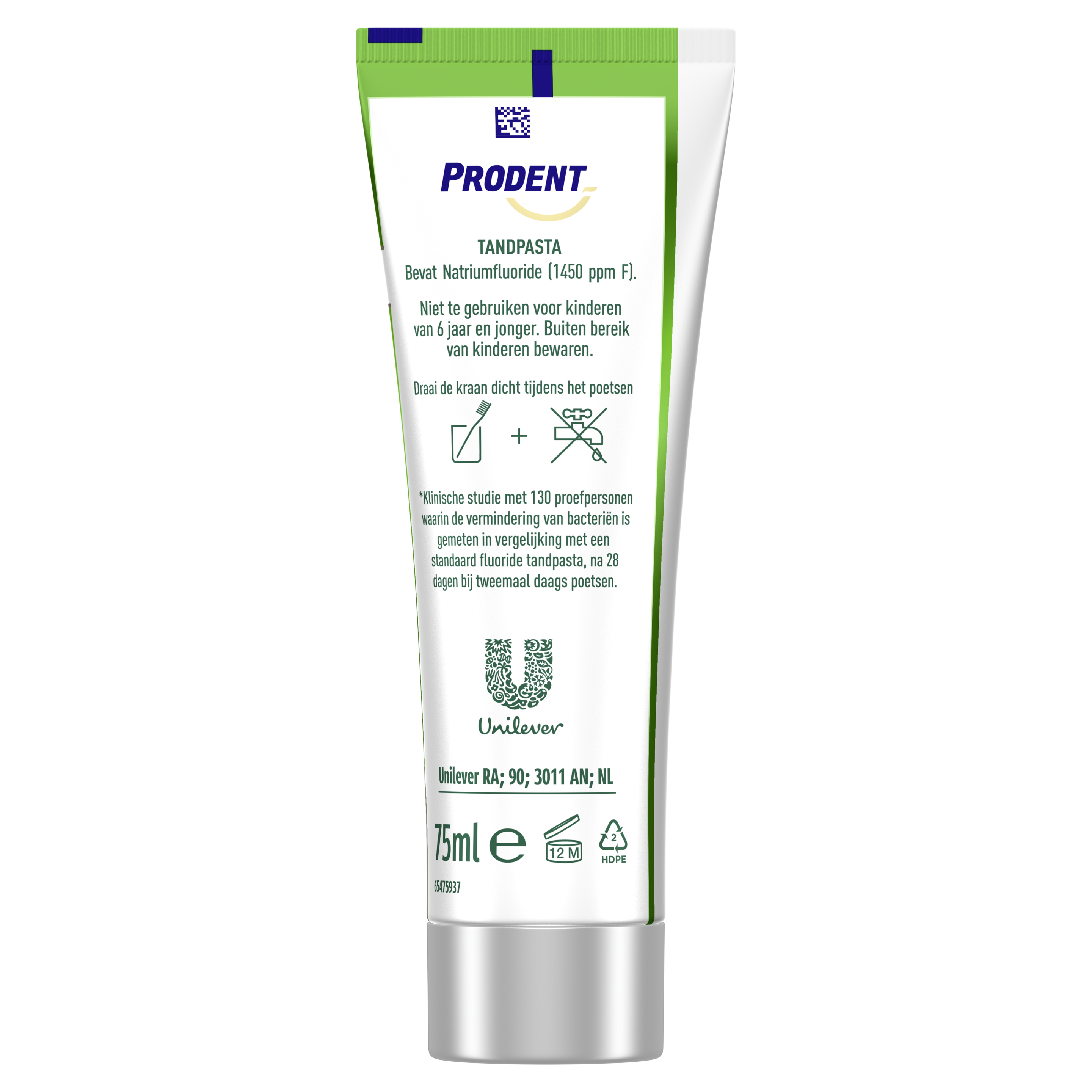 Prodent Frisse Adem Expert 75 ml - Achterkant tube