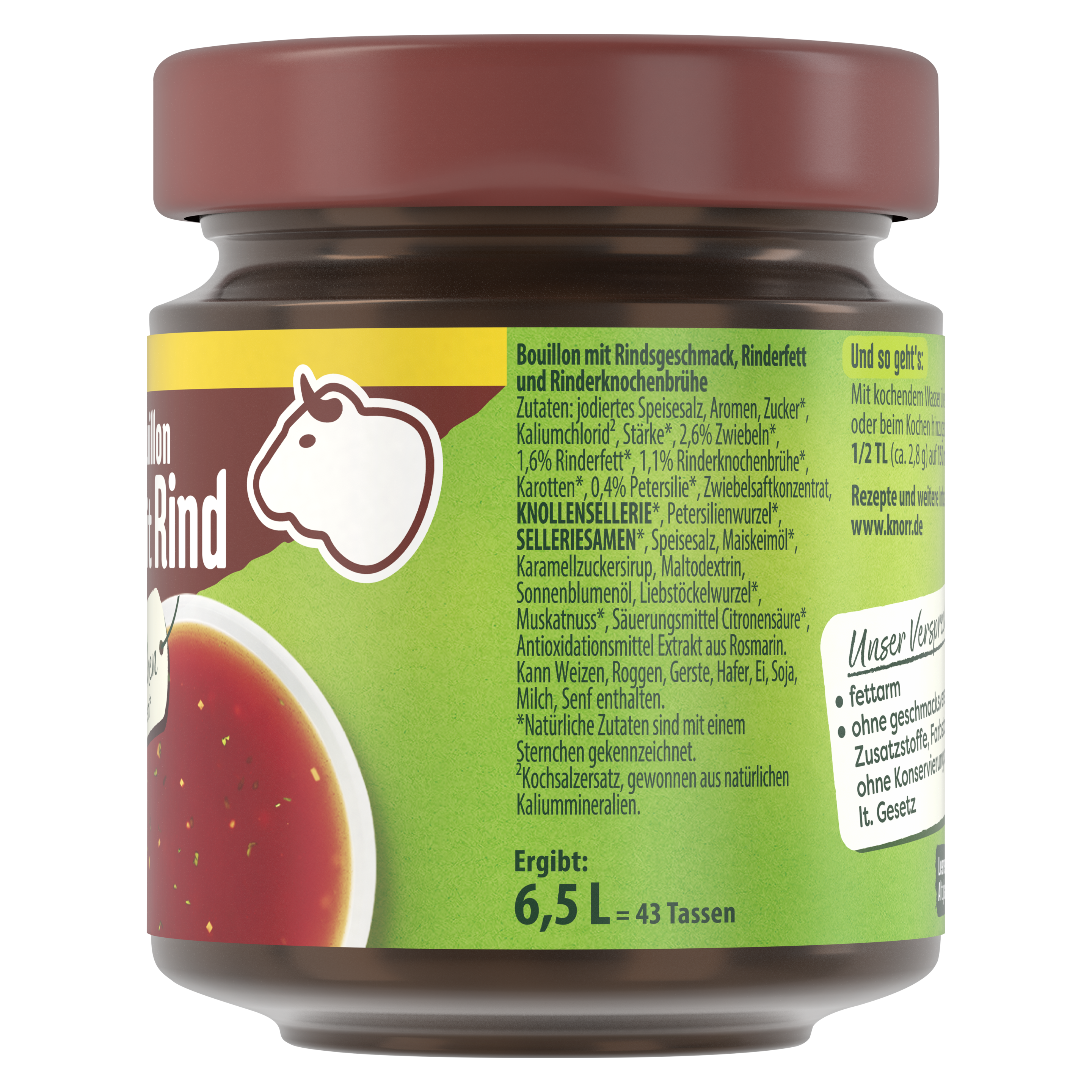 Knorr Bouillon mit Rind 6,5L Glas