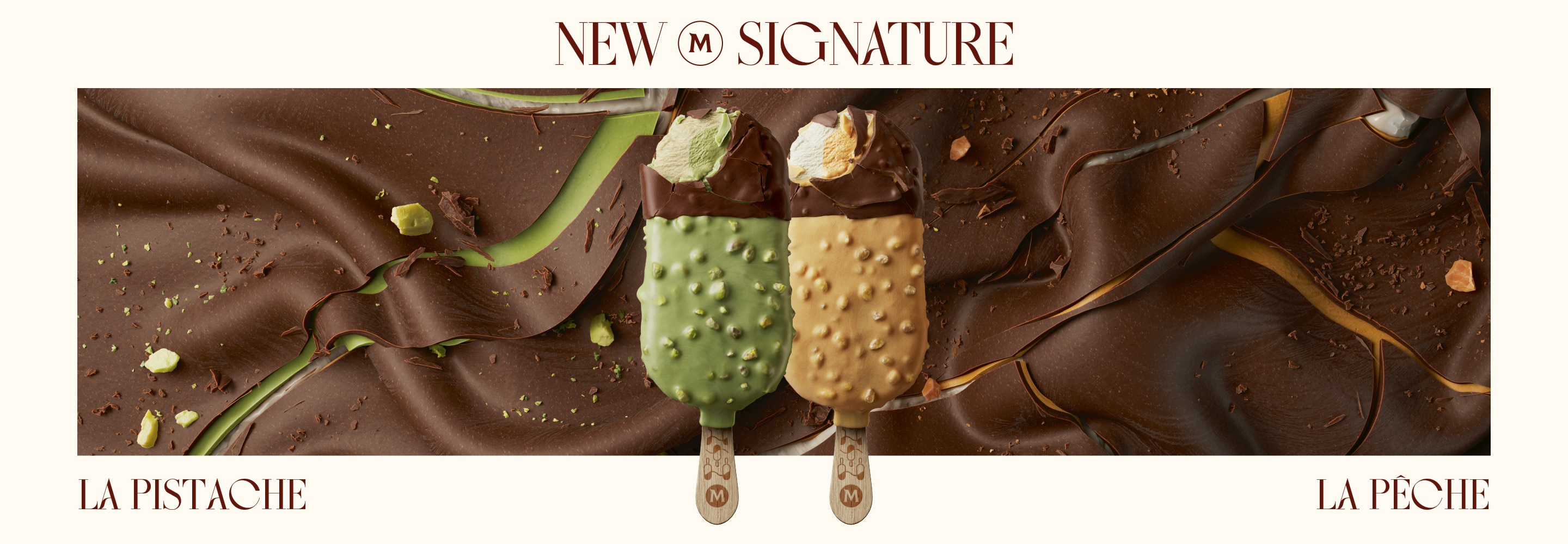 New Magnum La Pistache & La Peche Ice cream