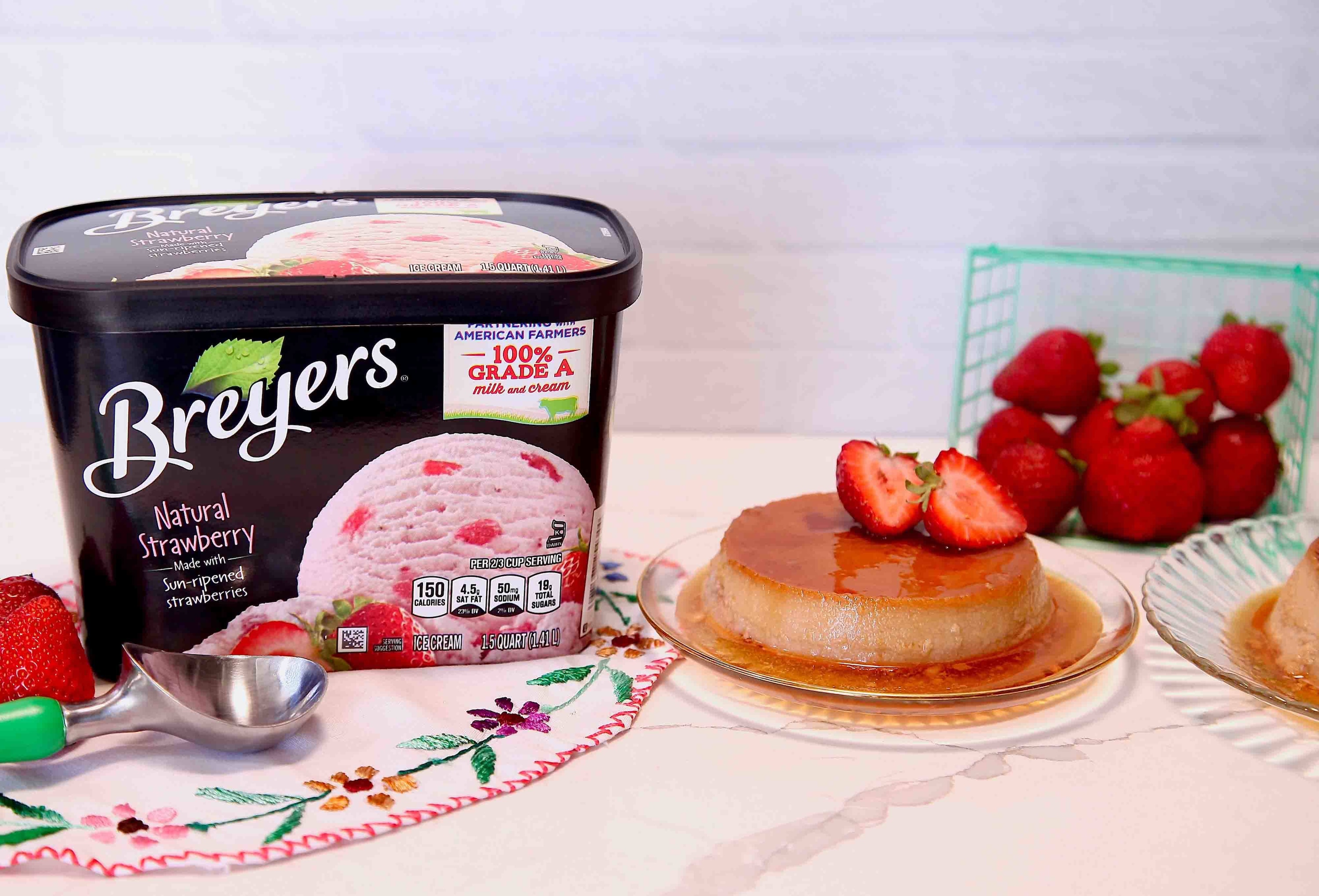 Flan de fresas naturales de Breyers