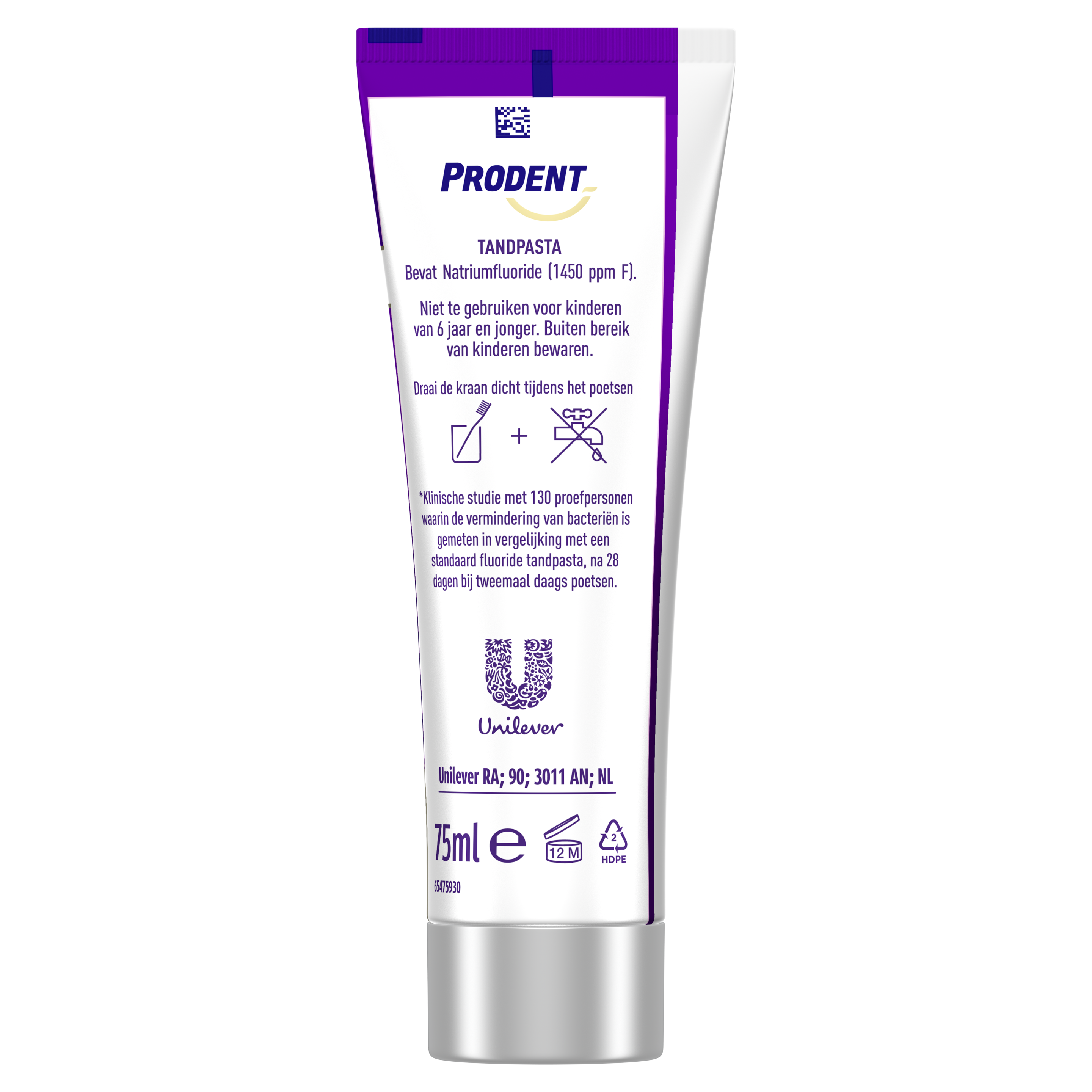 Prodent Complete Bescherming Expert 75 ml - Achterkant tube