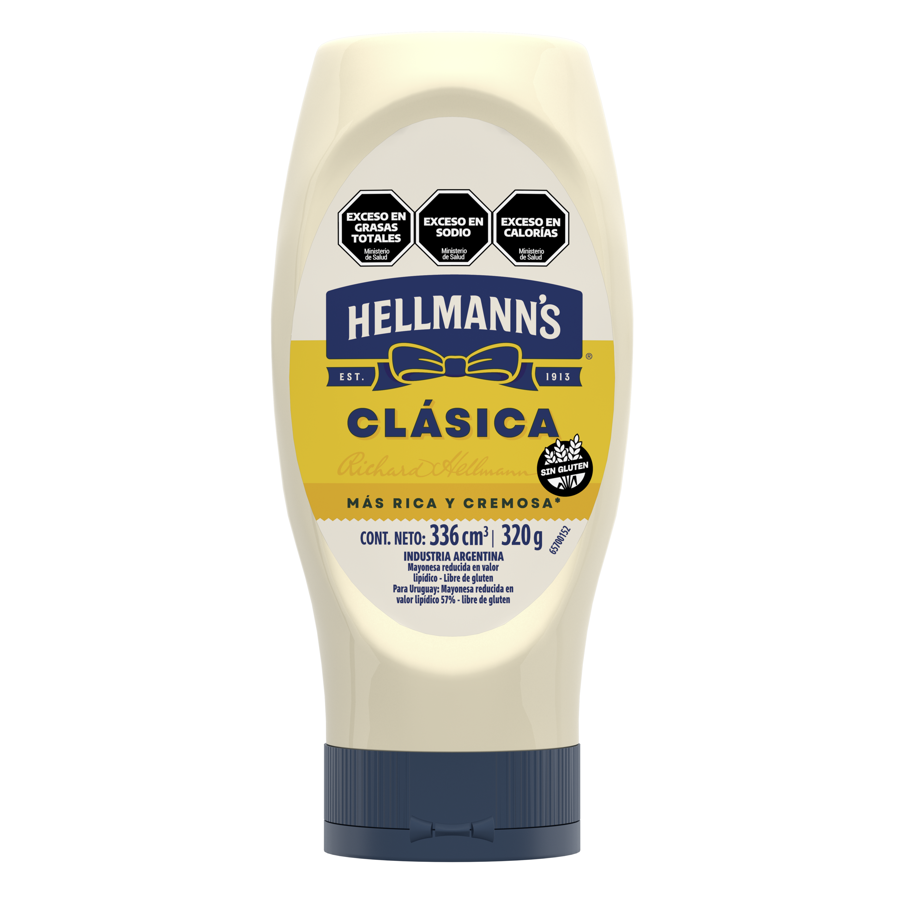 Envase Squeeze amarillo de mayonesa Hellmann´s clásica