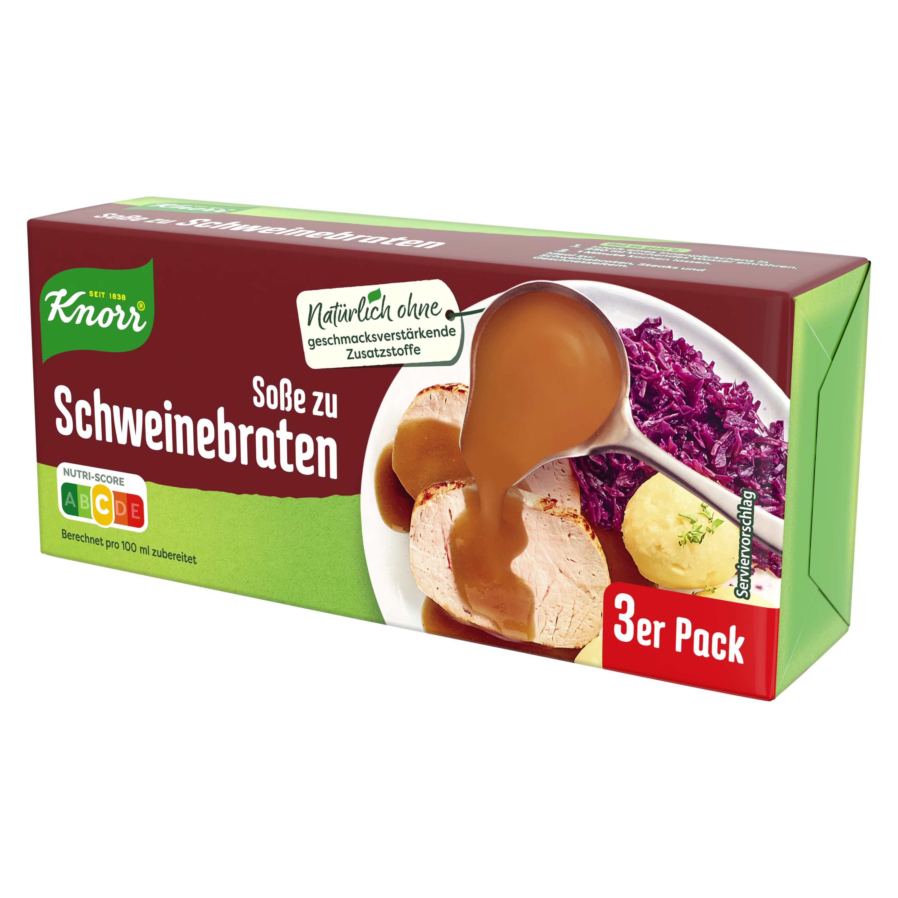 Knorr Soße zu Schweinebraten ergibt 3 x 250 ml