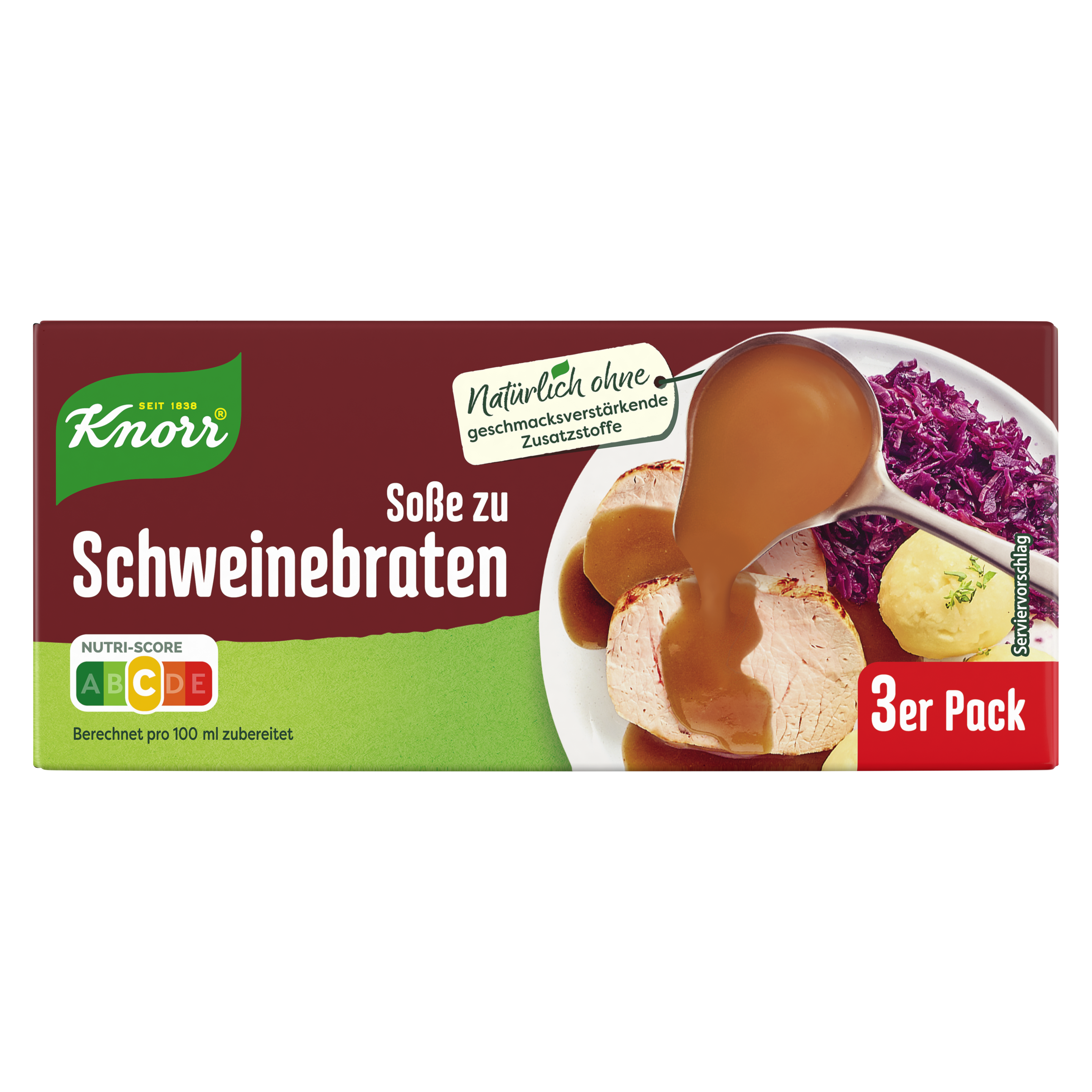Knorr Soße zu Schweinebraten ergibt 3 x 250 ml packshot