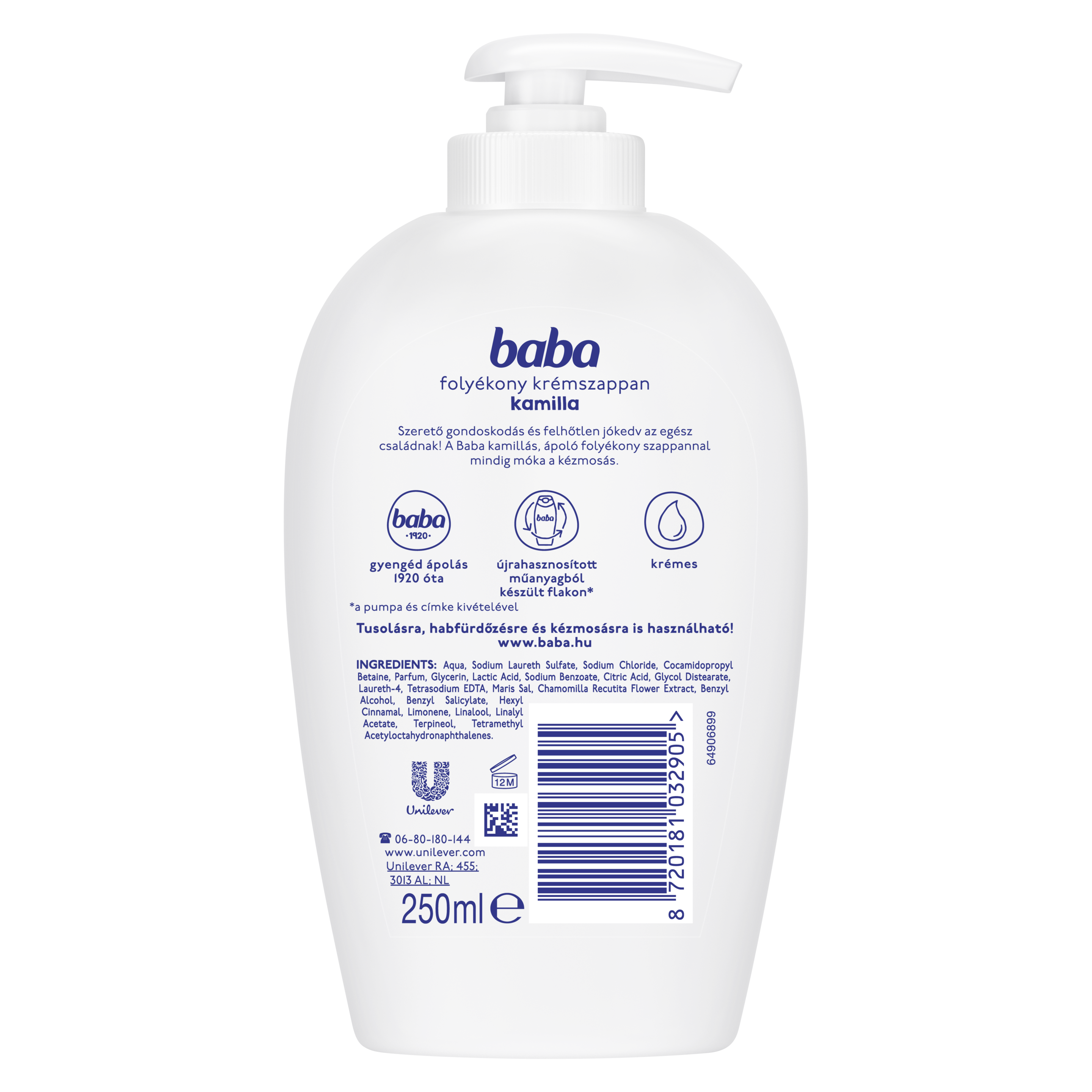 Baba folyékony krémszappan kamilla 250 ml
