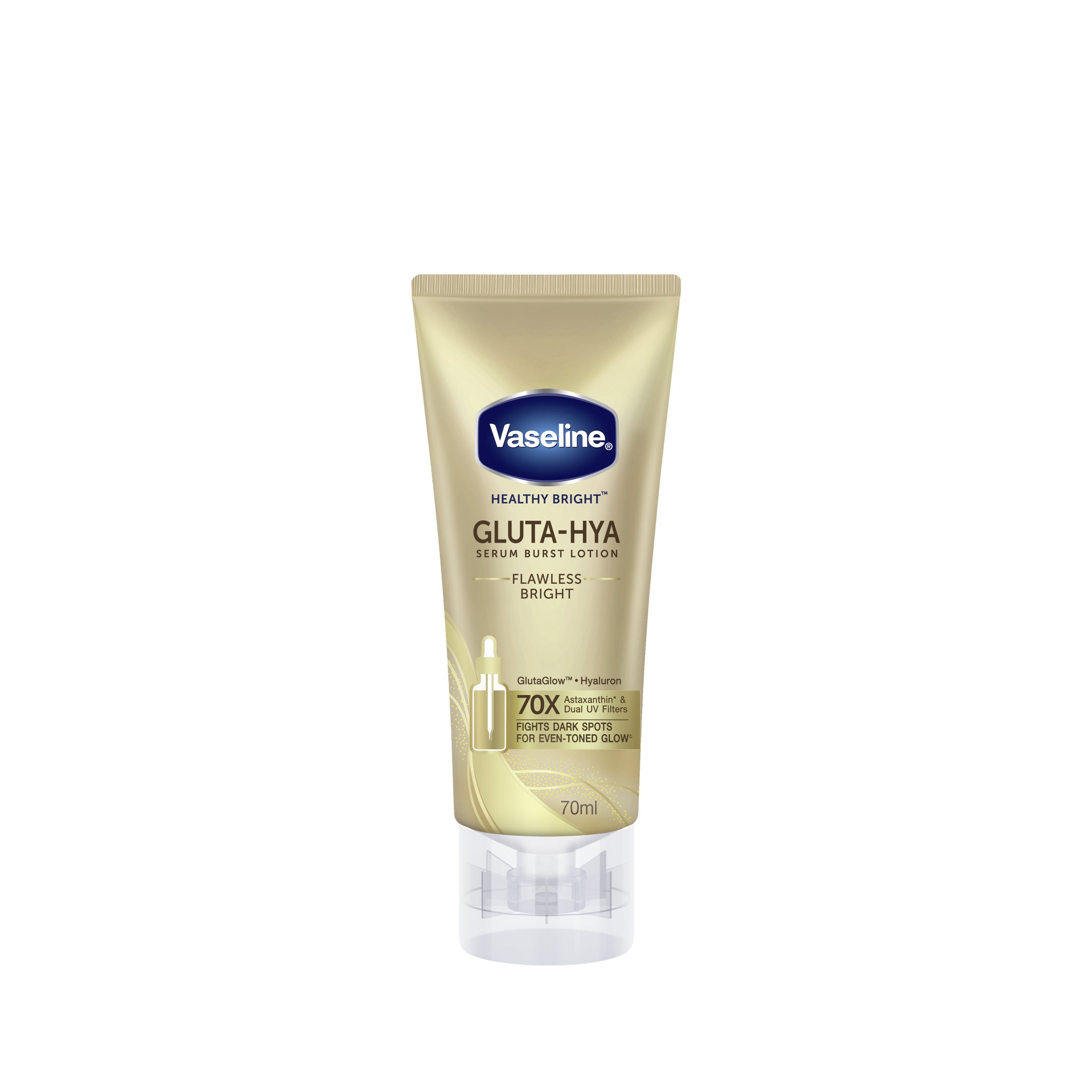 Vaseline® Gluta-Hya Serum Burst Lotion Flawless Bright 70ml FOP Pack