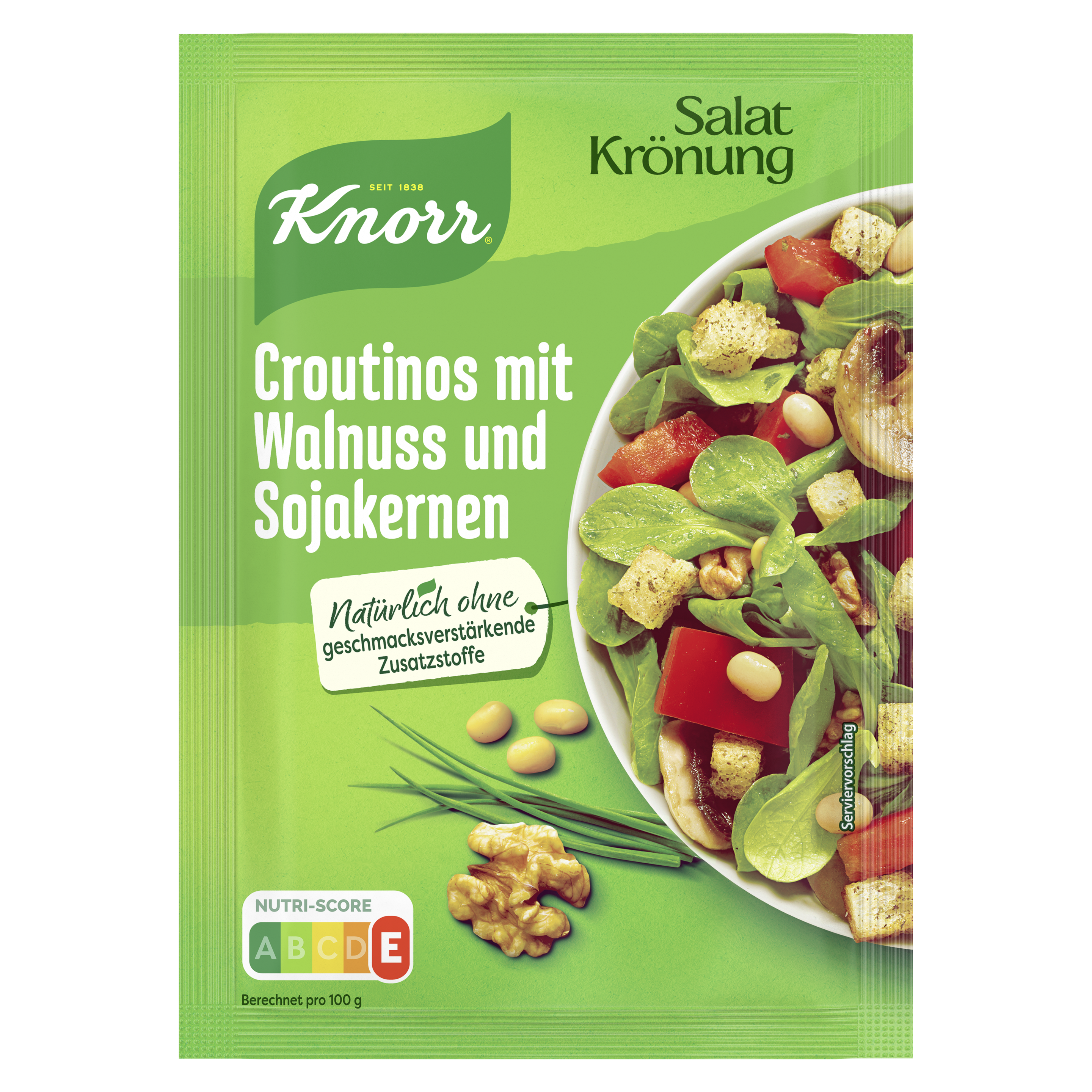 Knorr Salatkrönung Croutinos mit Walnuss und Sojakernen 25g packshot
