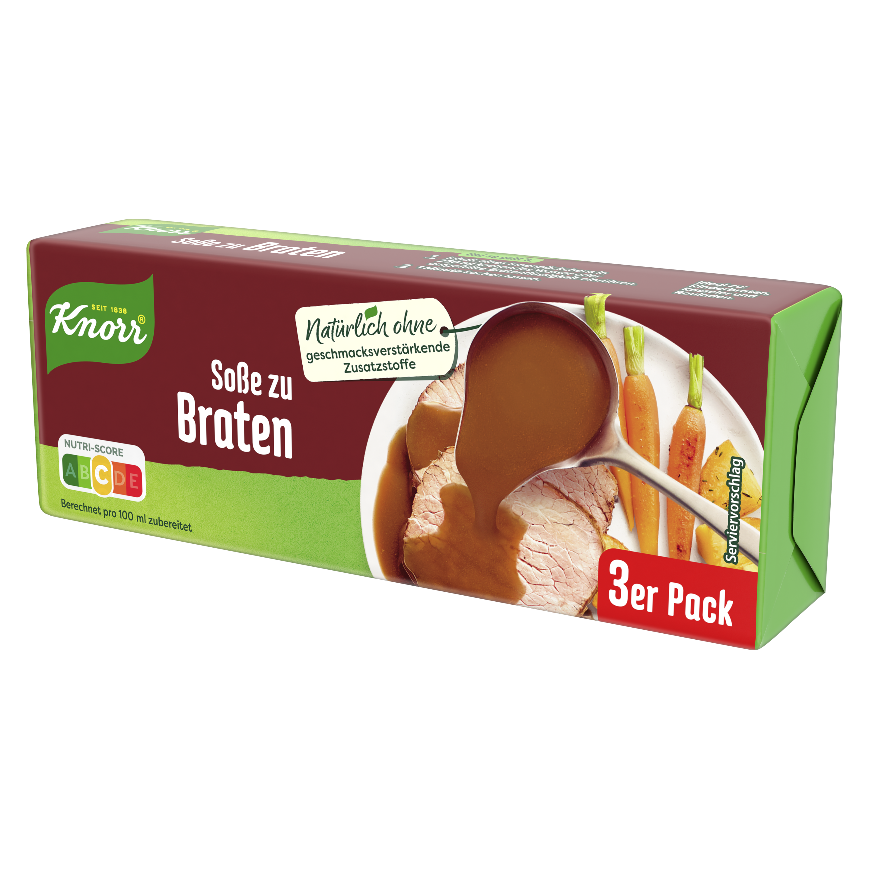 Knorr Soße zu Braten ergibt 3 x 250 ml