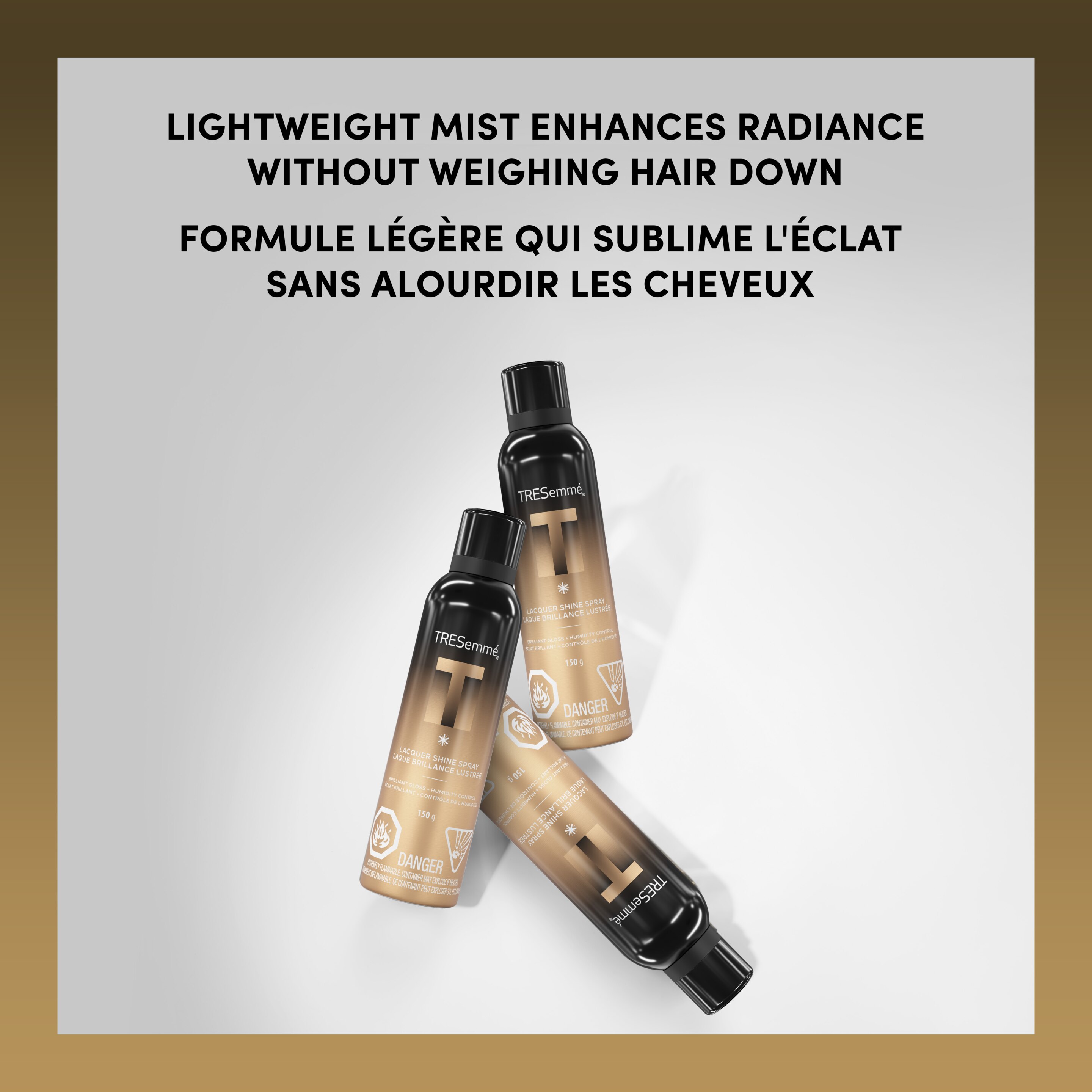 TRESemmé Lacquer Shine Spray for Brilliant Gloss + Humidity Control, A-LIST Collection Developed Safe for All Hair Types