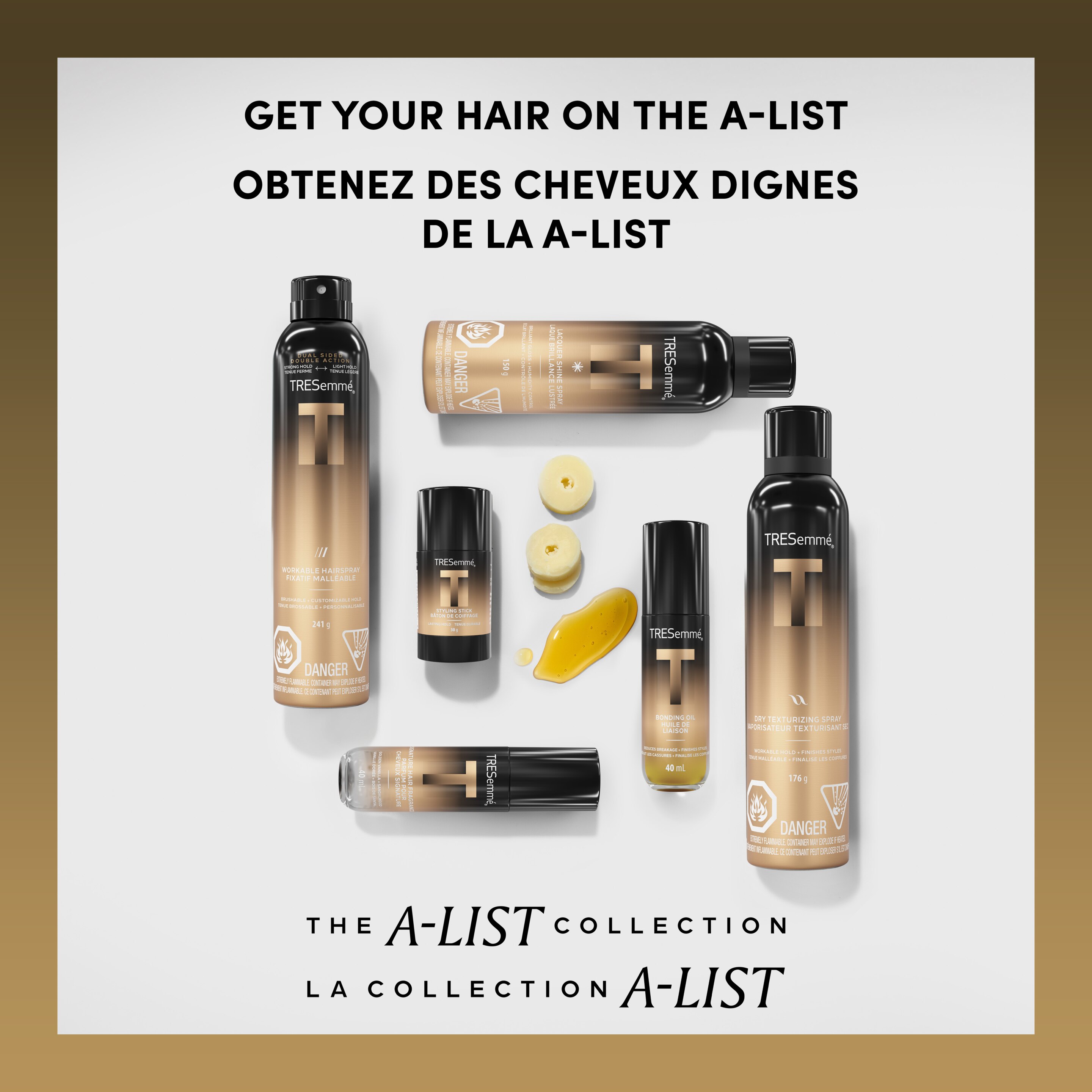 TRESemmé Lacquer Shine Spray for Brilliant Gloss + Humidity Control, A-LIST Collection Developed Safe for All Hair Types