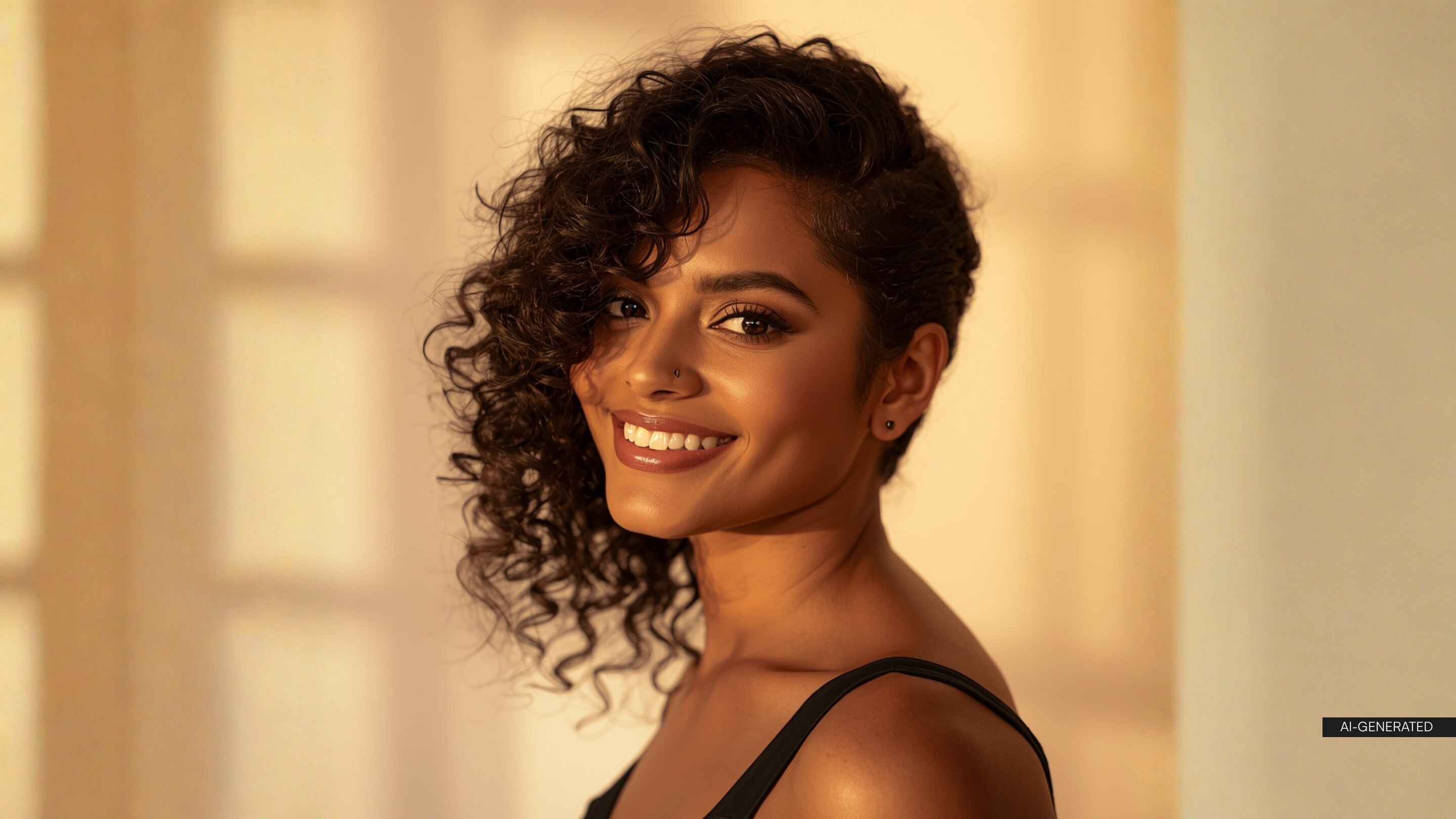 13. Side-Parted Curly Haircut