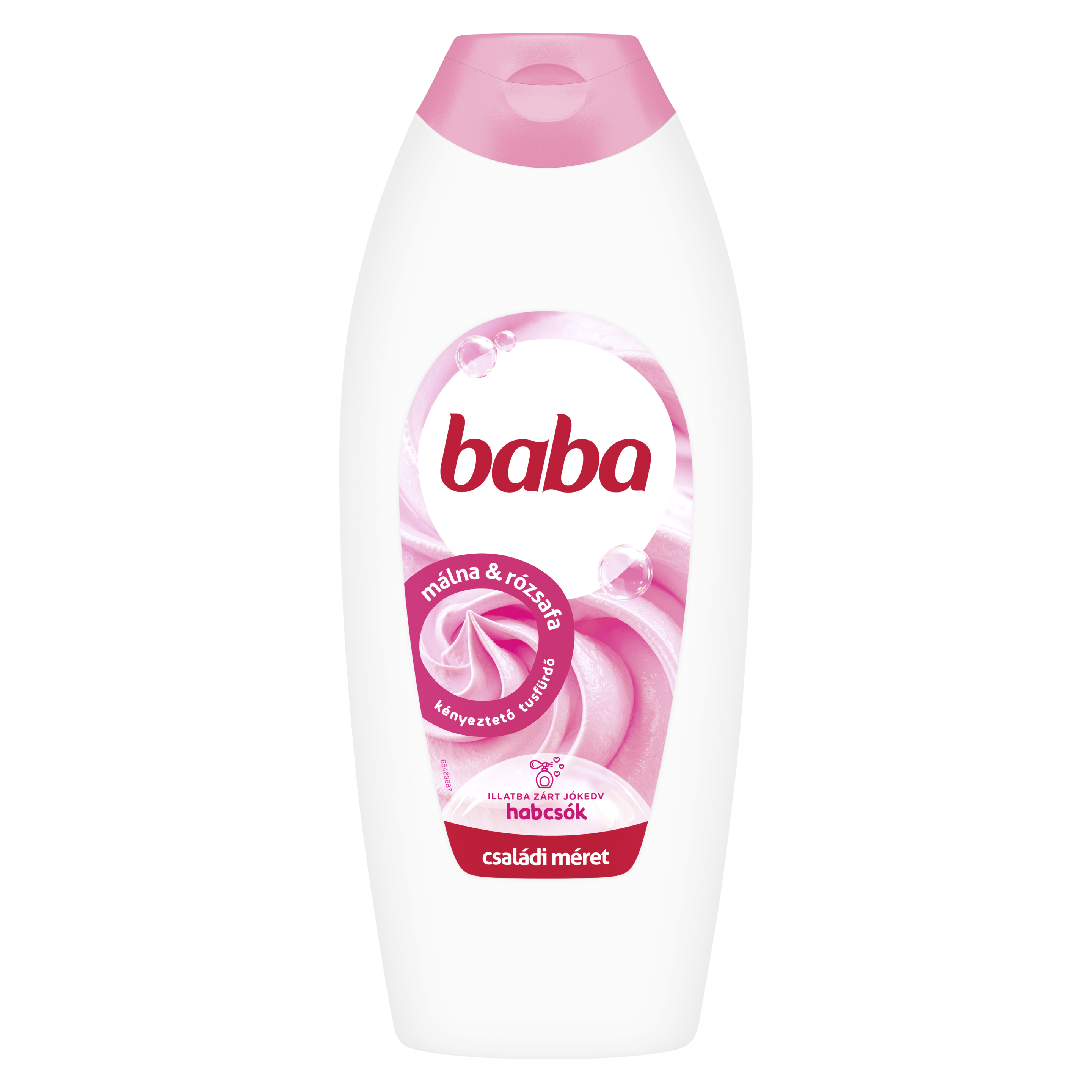 Baba tusfürdő málna és rózsafa 750ml packshot