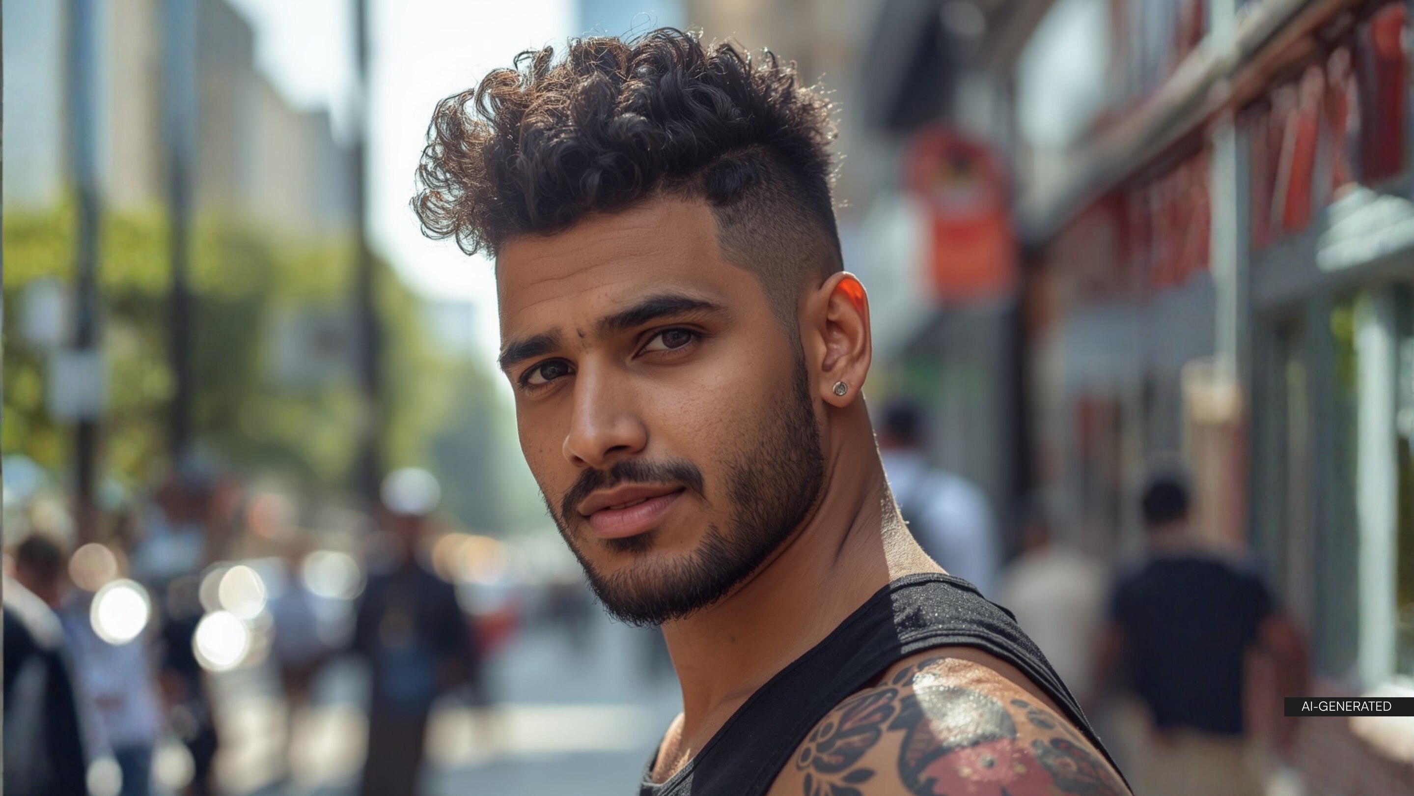 12. Curly Mohawk Fade –