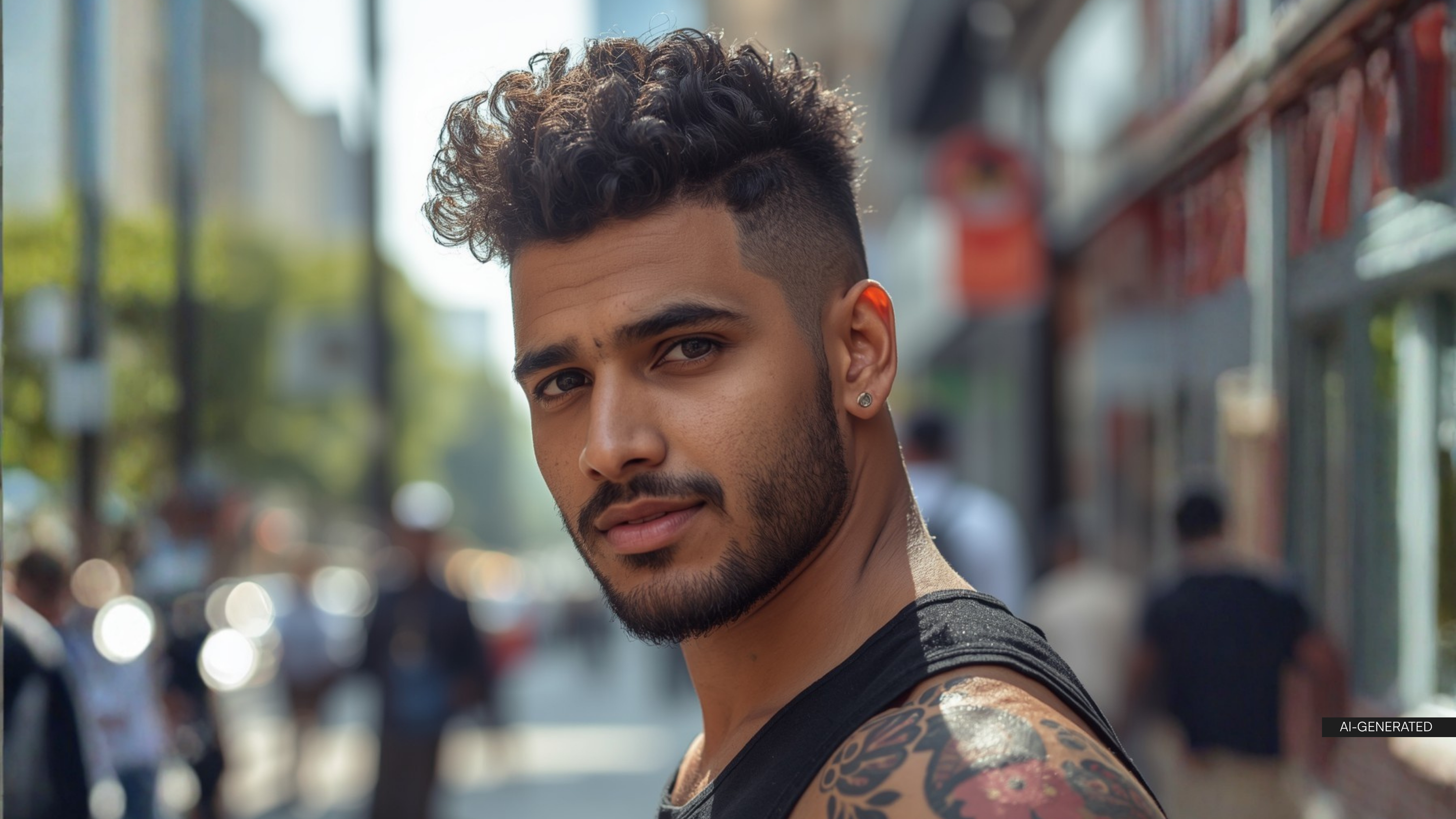 12. Curly Mohawk Fade –