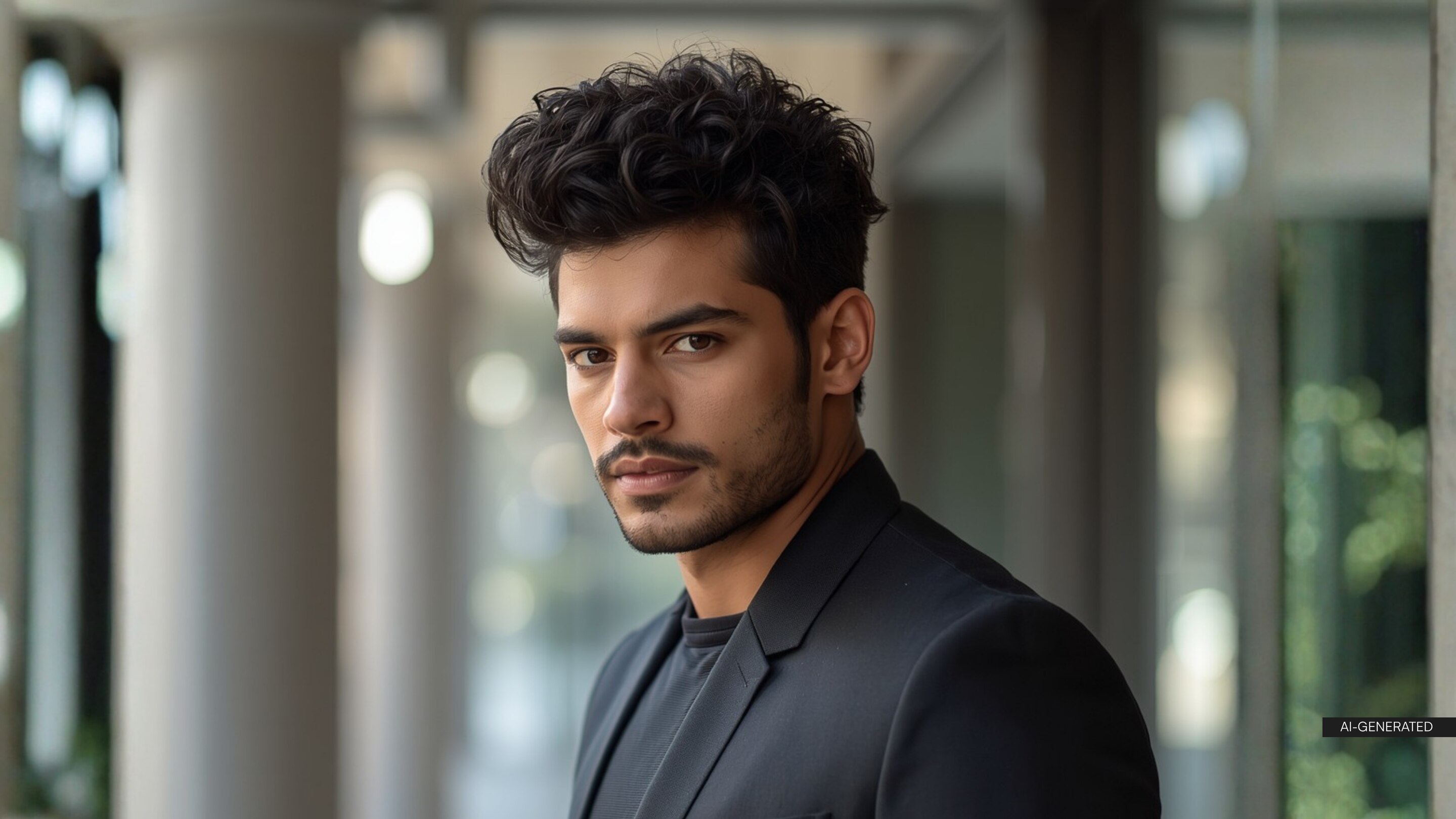 8. Curly Pompadour –