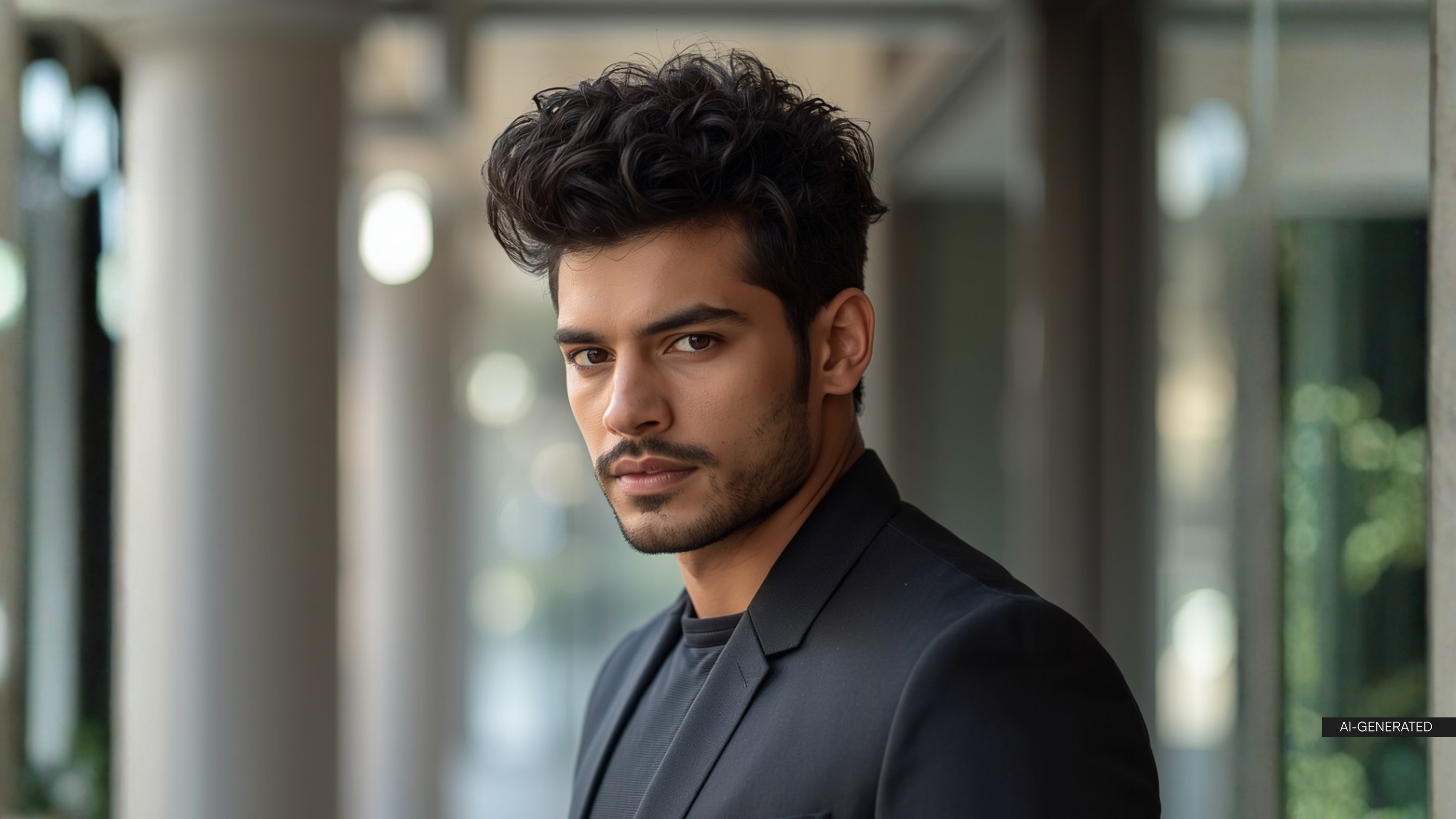 8. Curly Pompadour –