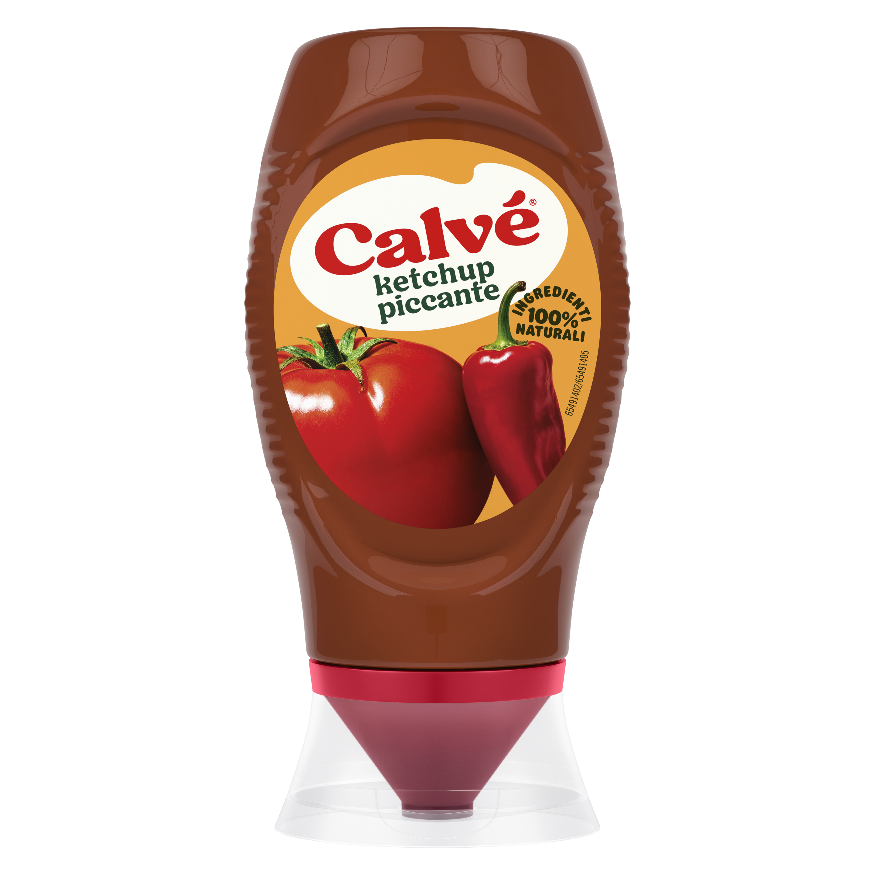 Il Ketchup Piccante Calvé nasce da una ricetta semplice e genuina ma con un tocco di piccante! packshot