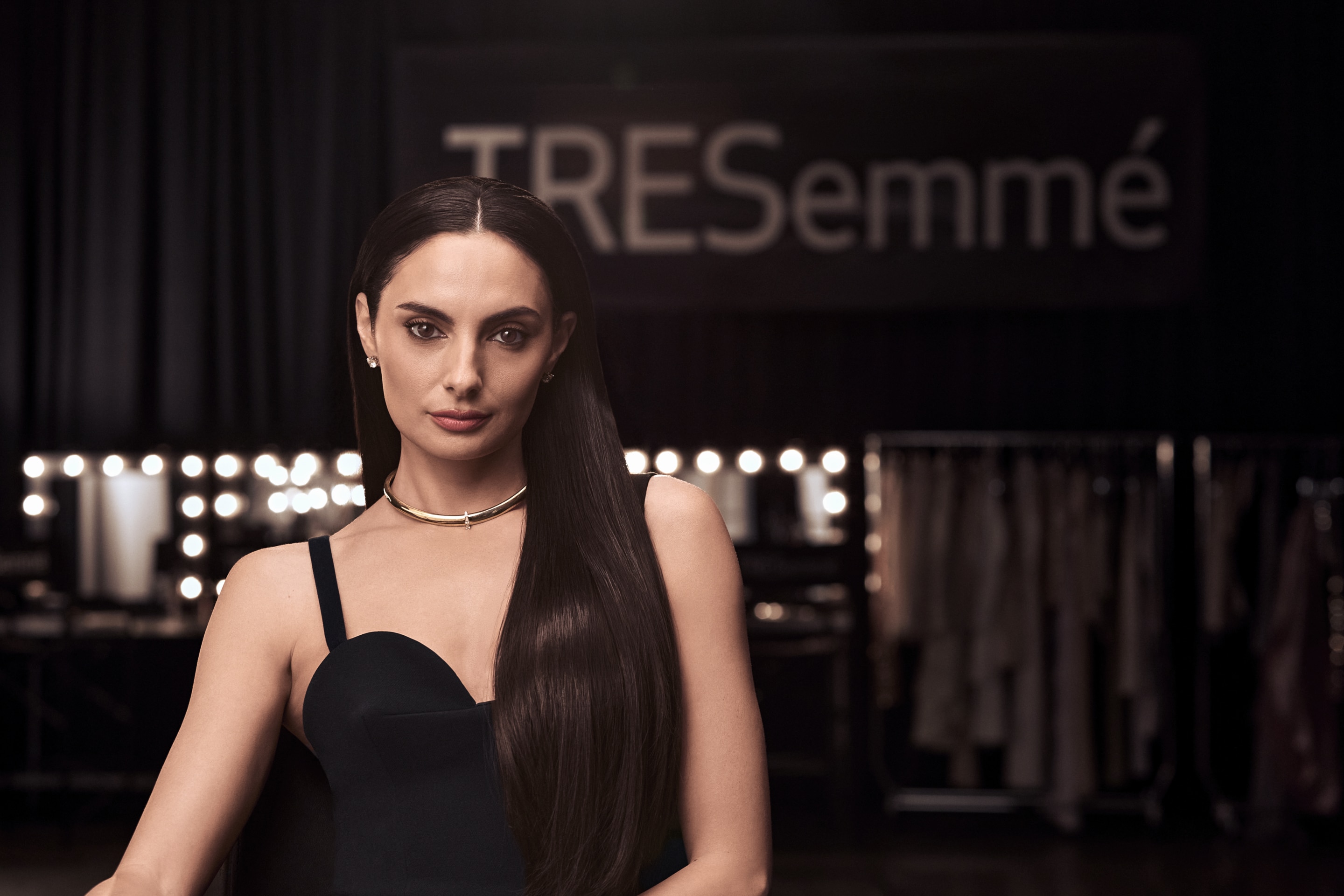 female model with ultra sleek hairstyle