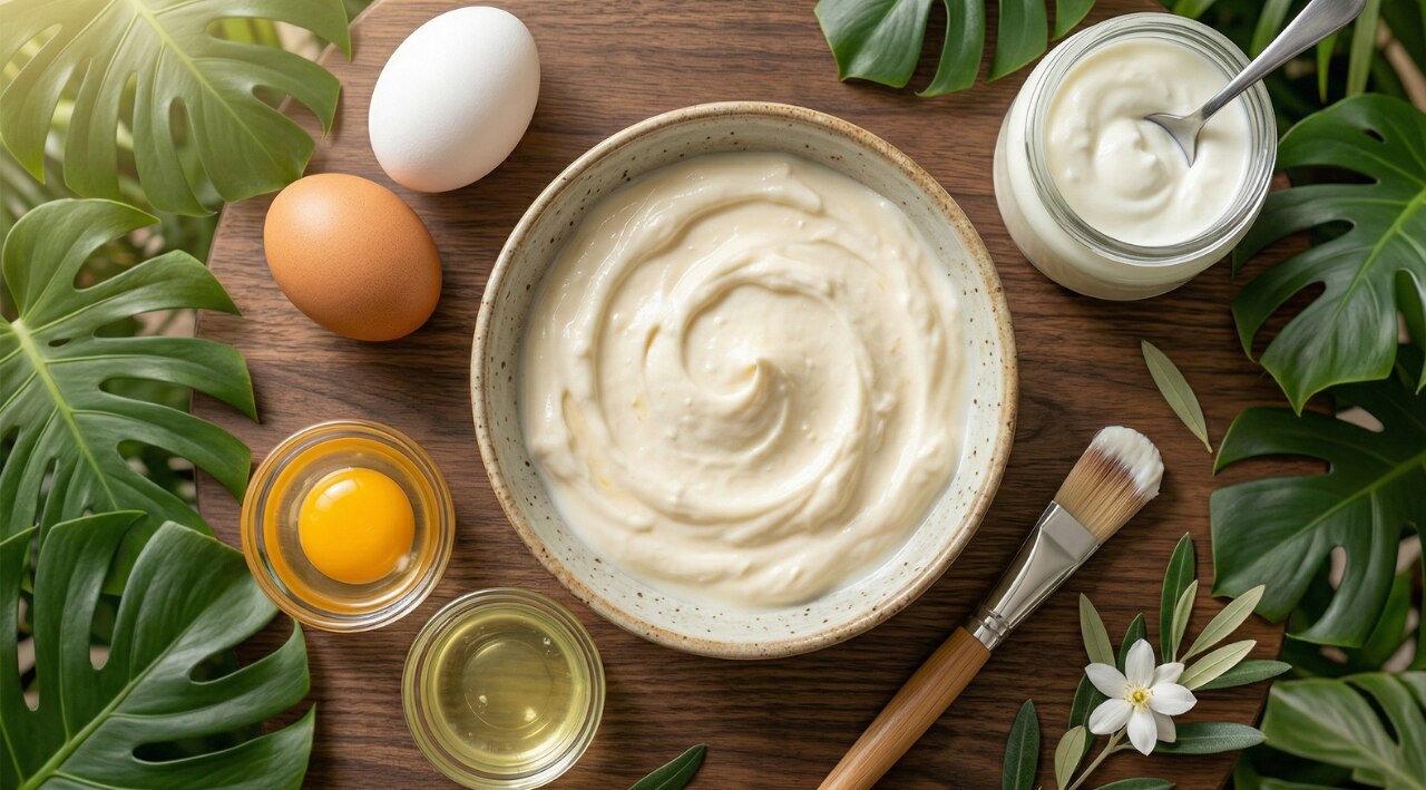 3. Egg + Yogurt Protein Mask