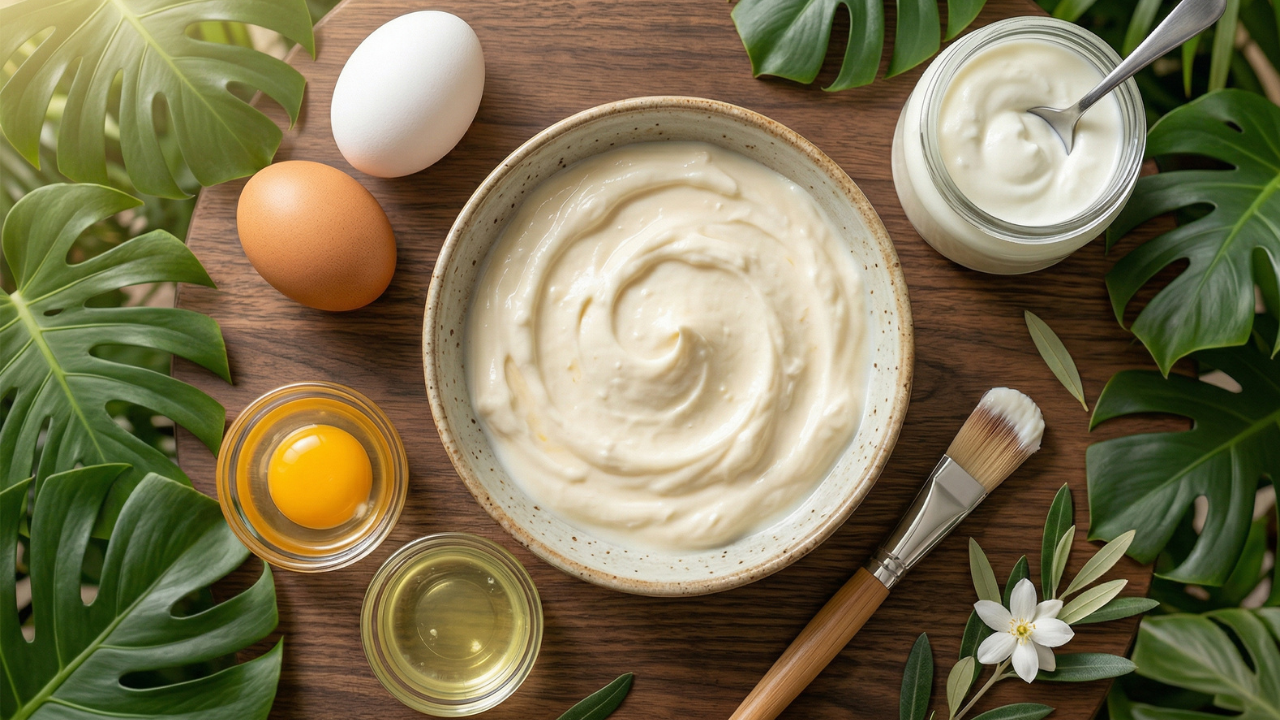 3. Egg + Yogurt Protein Mask