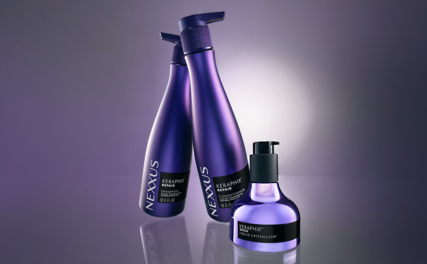 Keraphix Damage Repair Collection shown against a purple background