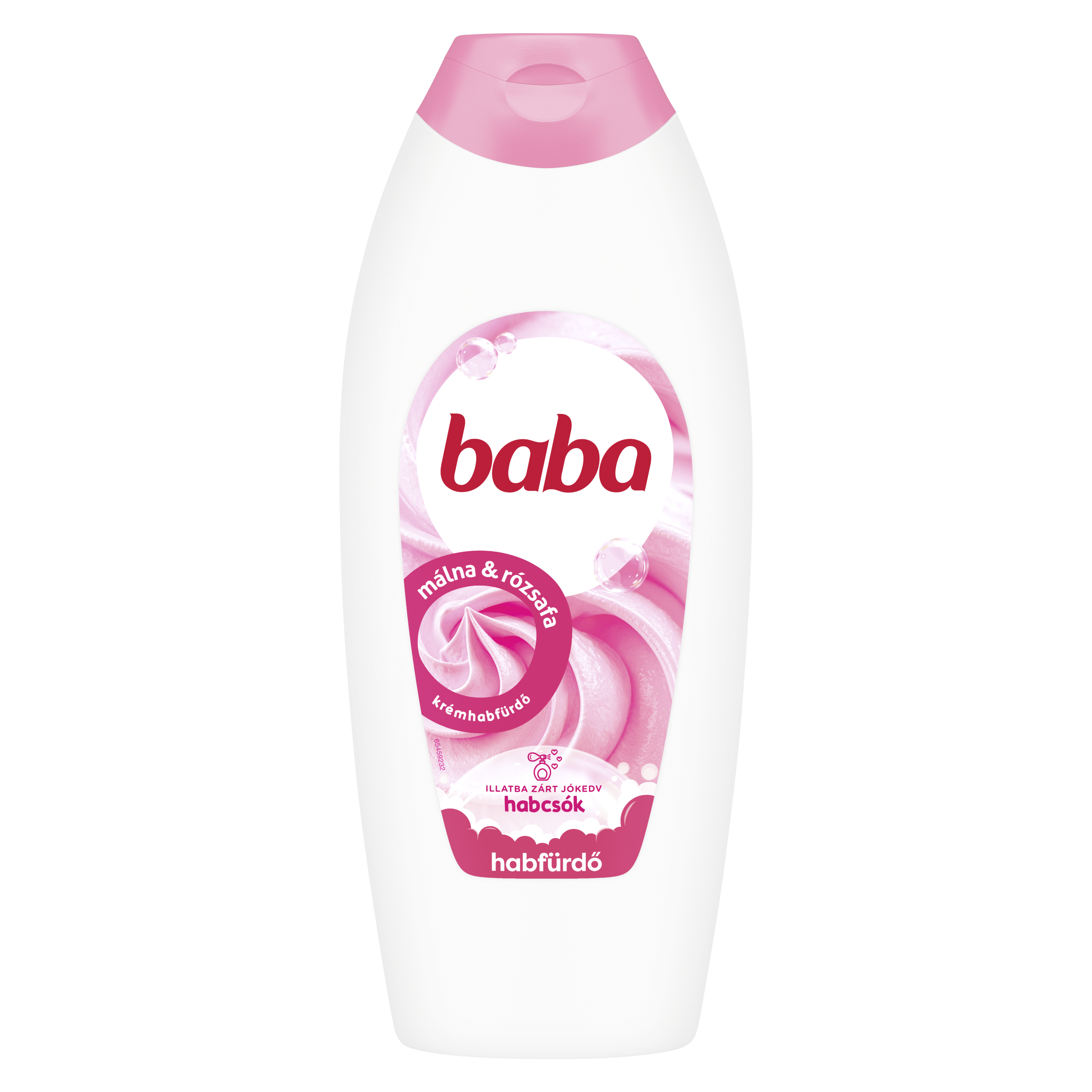 Baba krémhabfürdő málna és rózsafa 750 ml packshot