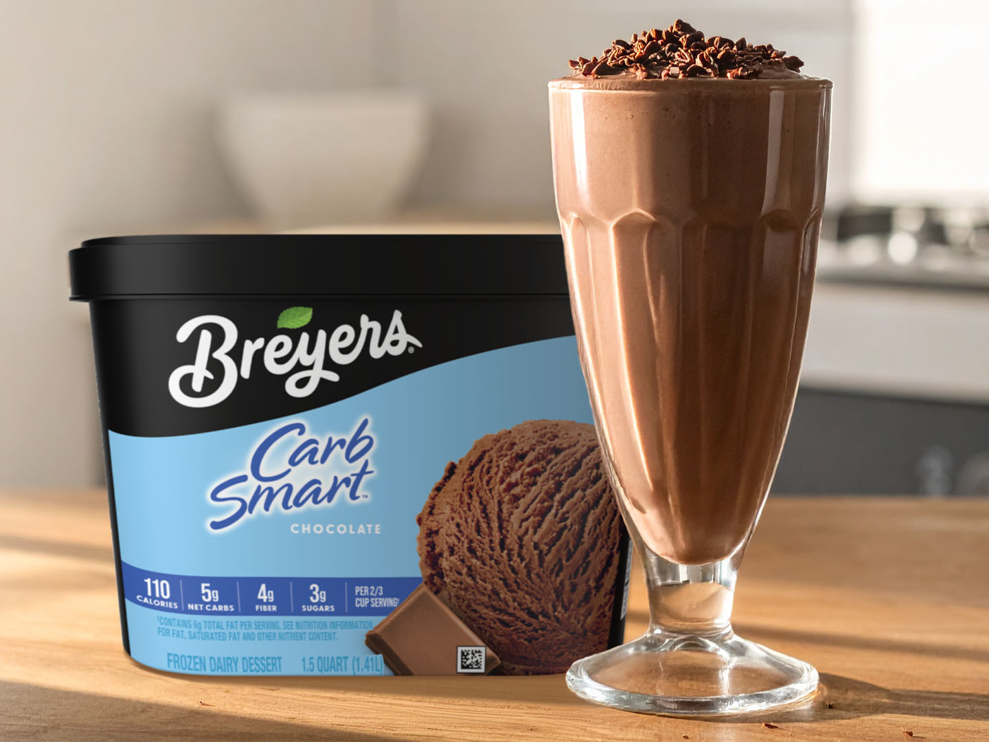 Deliciously thick and chocolatey protein shake with CarbSmart™ ice cream