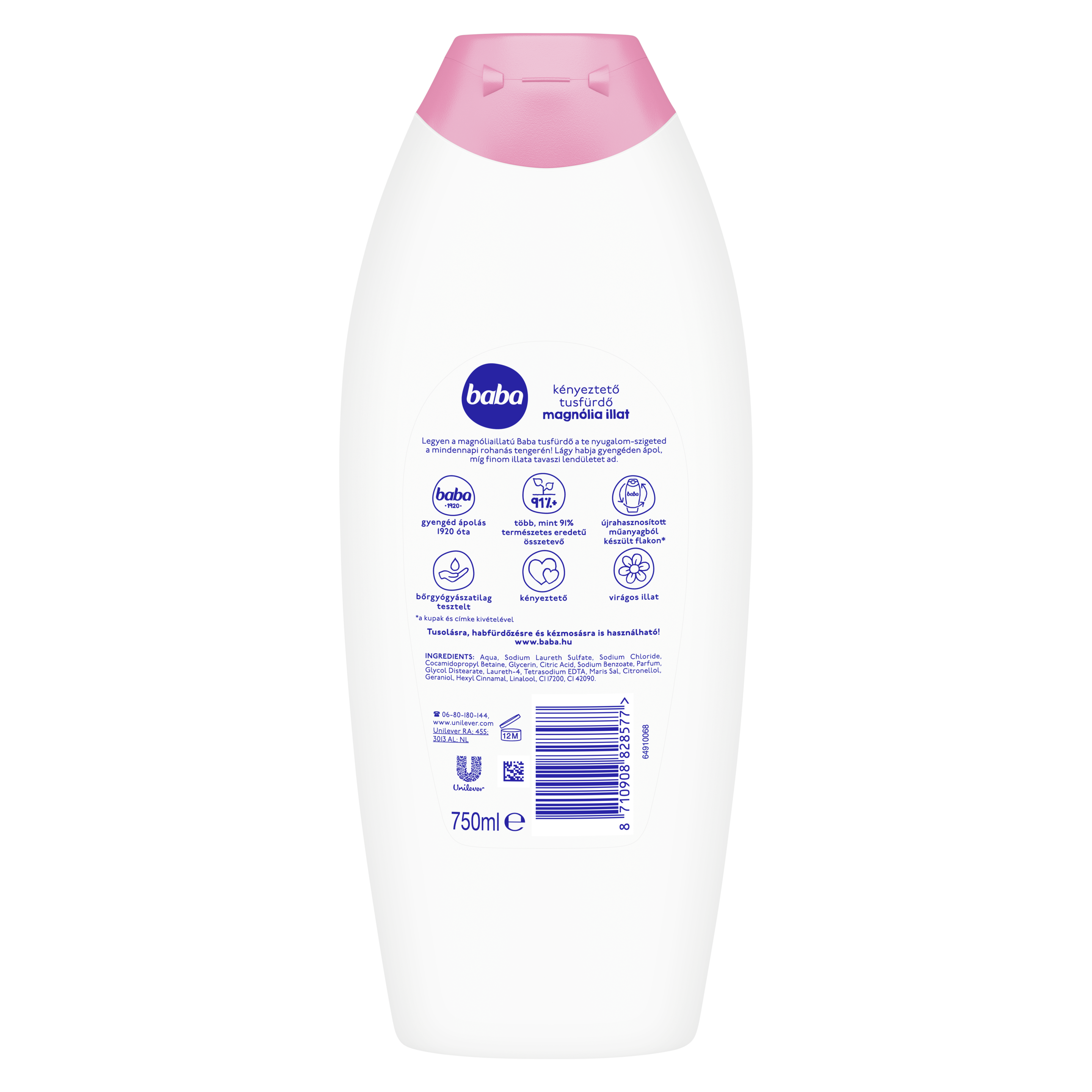 Baba kényeztető tusfürdő magnólia illat 750 ml