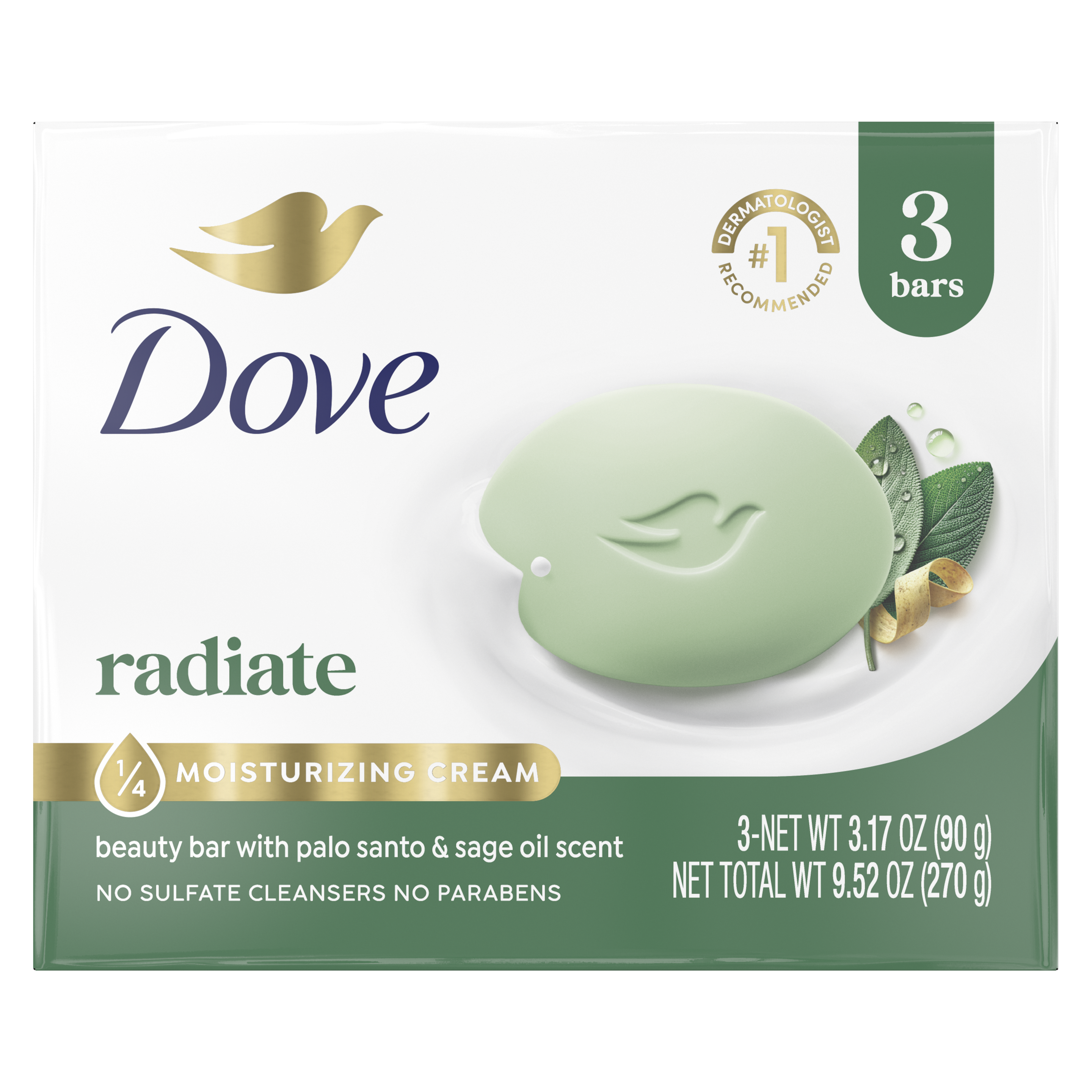 Dove Radiate Beauty Bar 3.75oz 6pk packshot