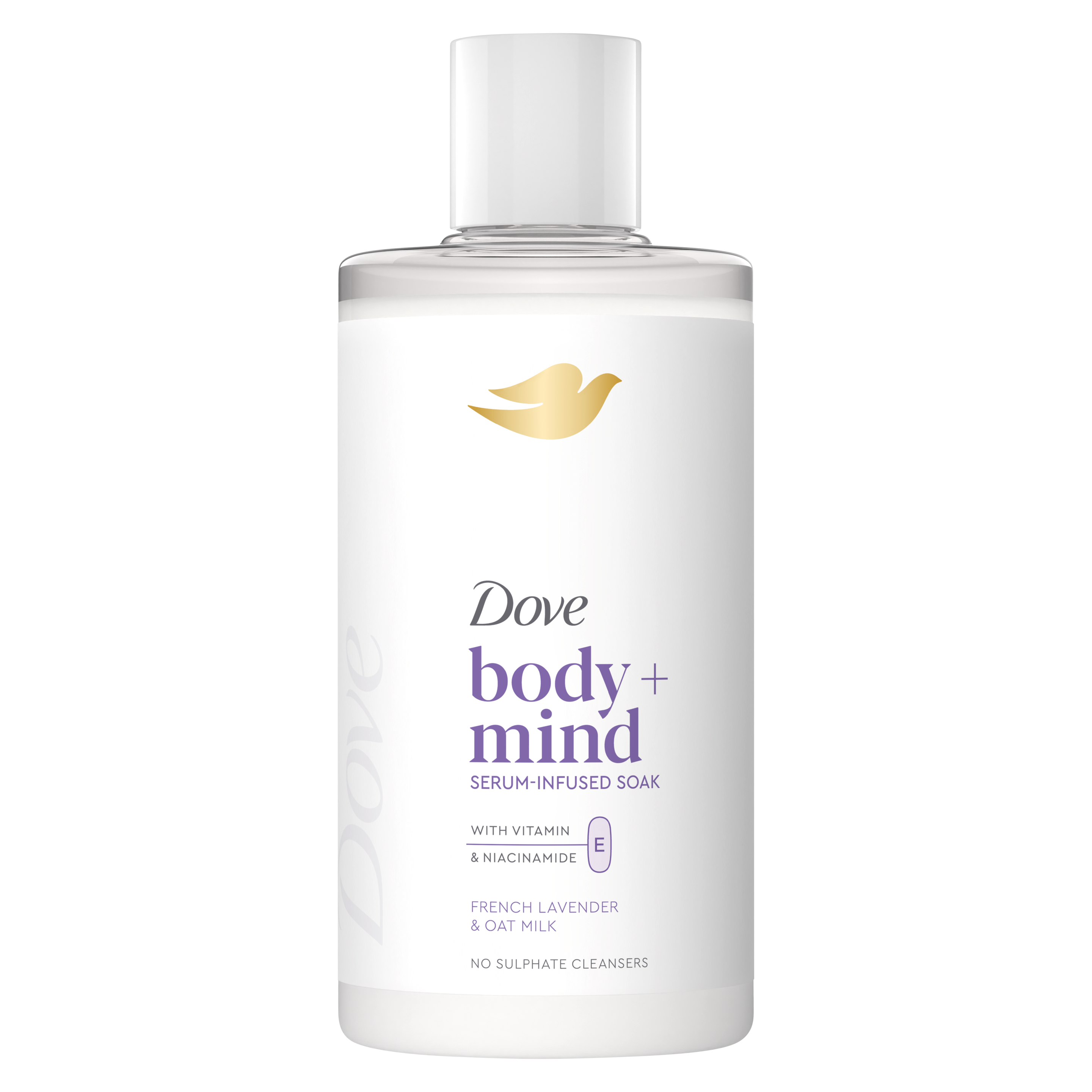 Dove body + mind French Lavender Serum‑Infused Bath 400 ml packshot