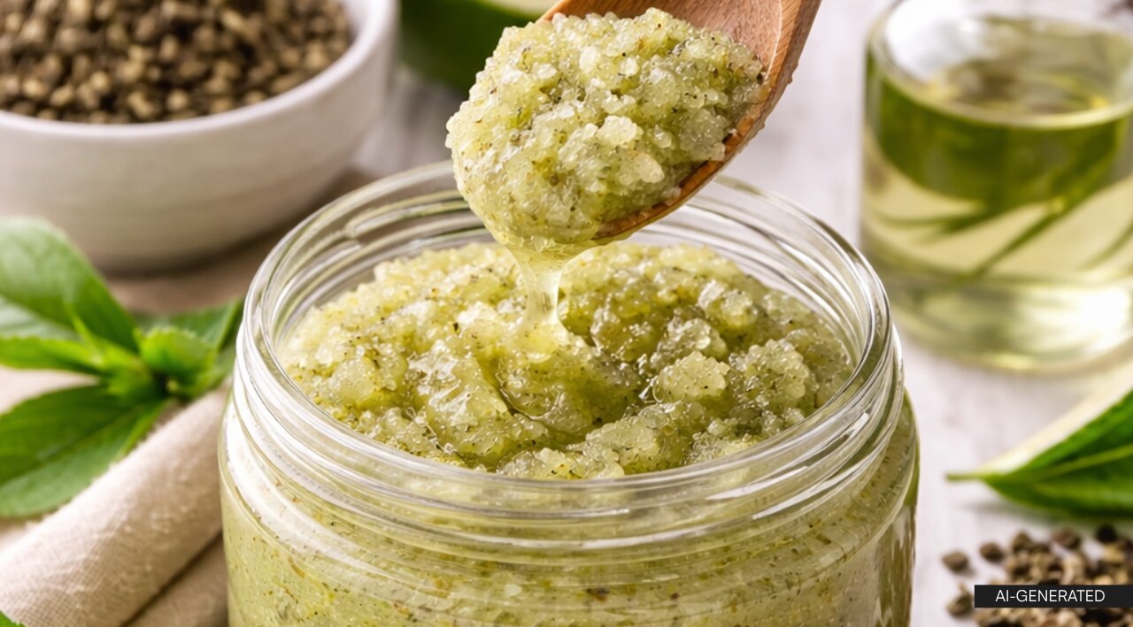 2. Green Tea and Sugar Scrub