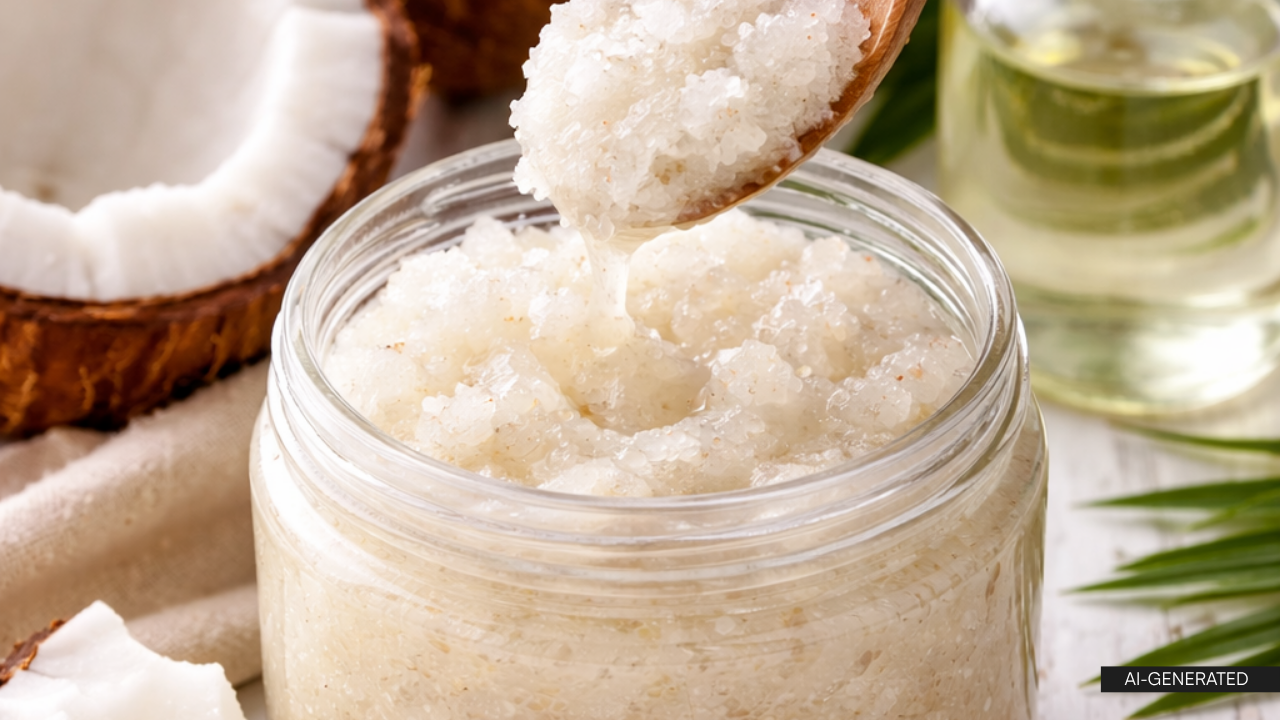 3. Coconut Oil and Sea Salt Hydrating Scrub