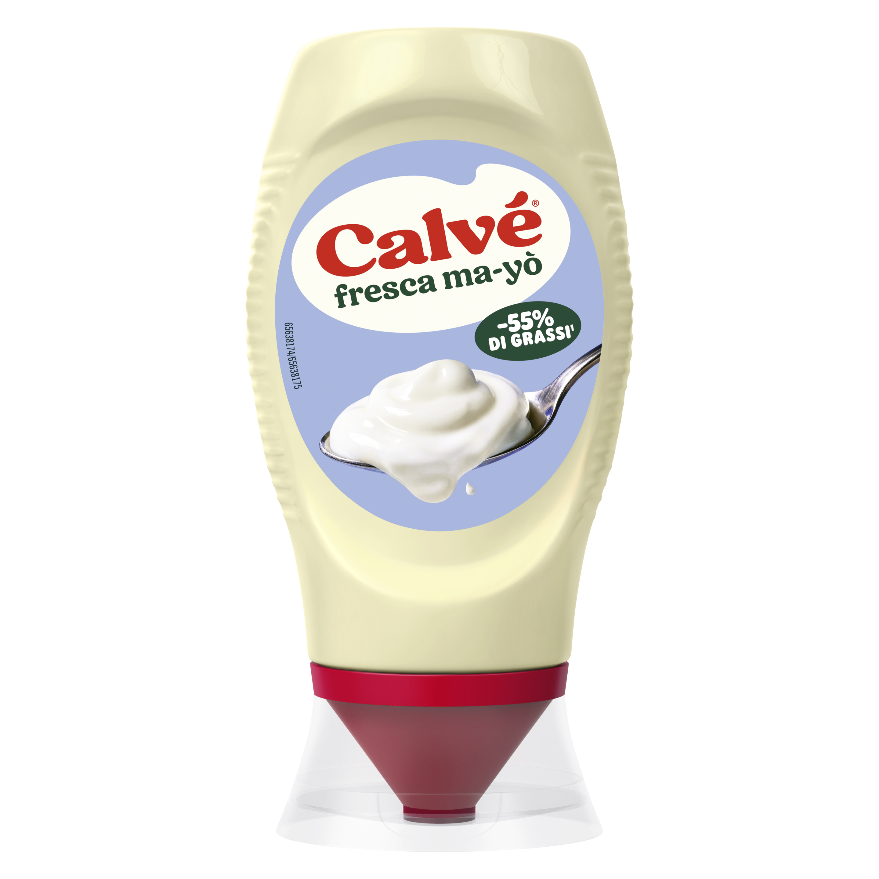 La Maionese Fresca Ma-yò Calvé è preparata con yogurt magro e ha il 55% in meno di grassi^ packshot