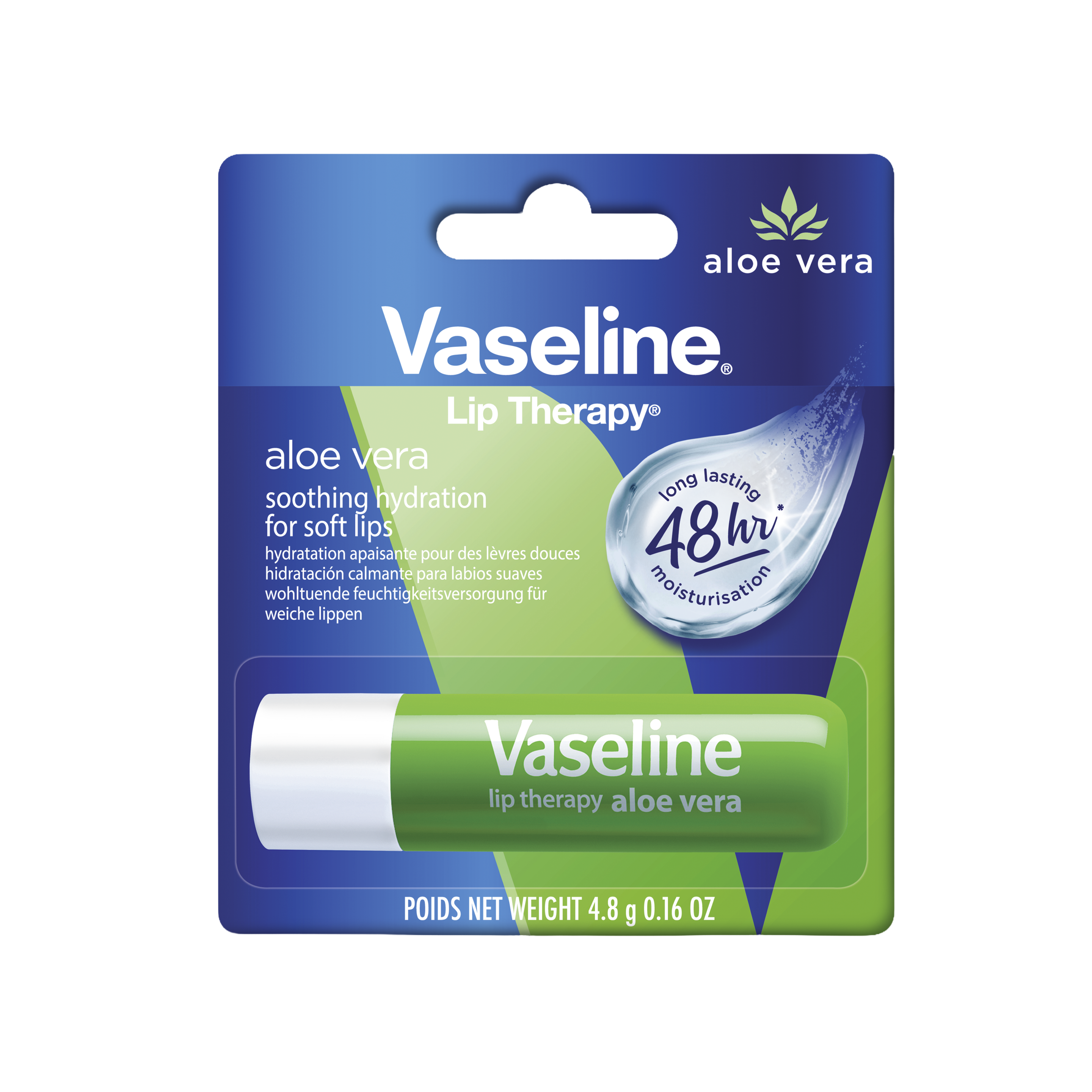 Vaseline Lip Therapy Stick Aloe Vera 4.8g FOP Pack packshot