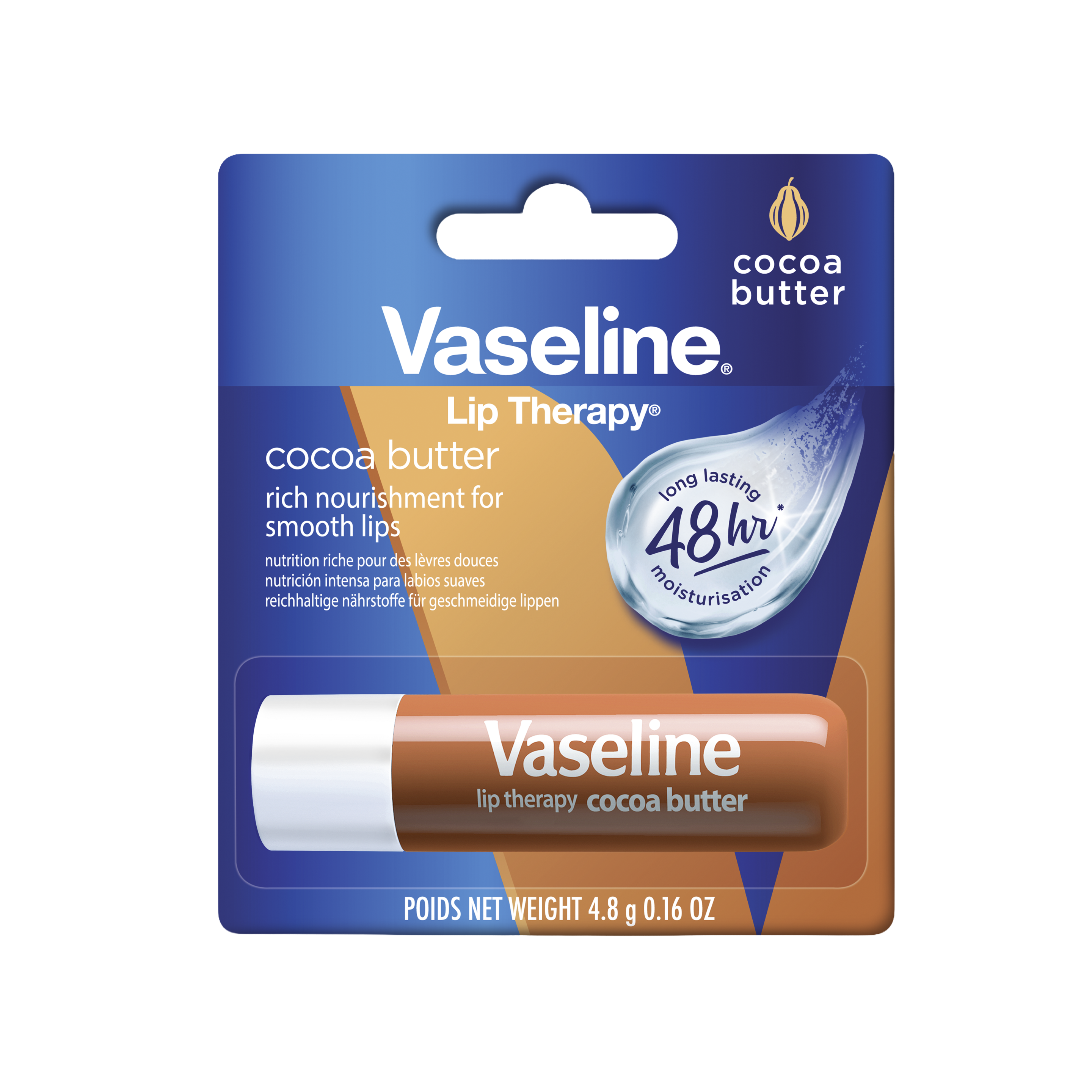 Vaseline Lip Therapy Stick Cocoa Butter 4.8g FOP Pack packshot