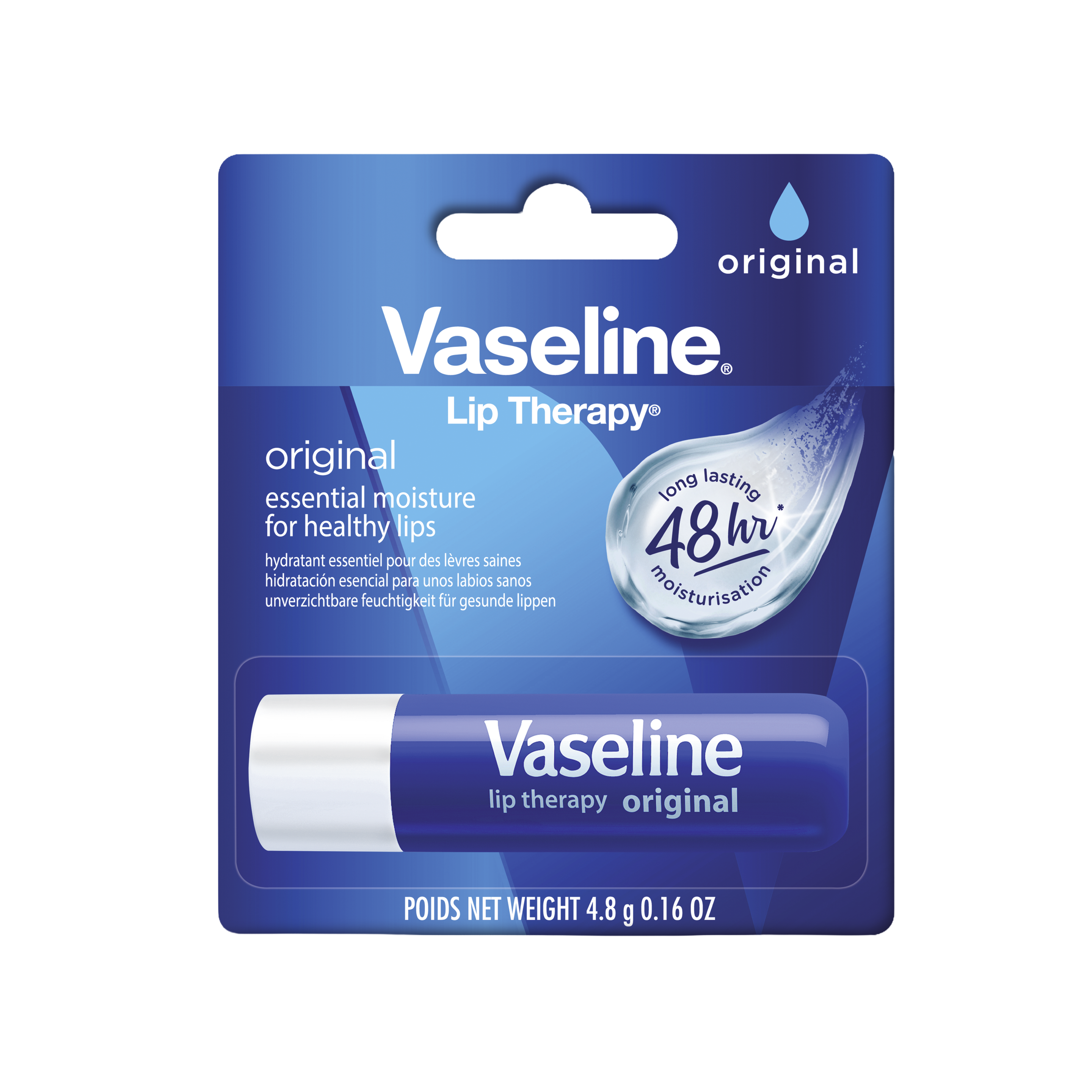 Vaseline Lip Therapy Stick Original 4.8g FOP Pack packshot