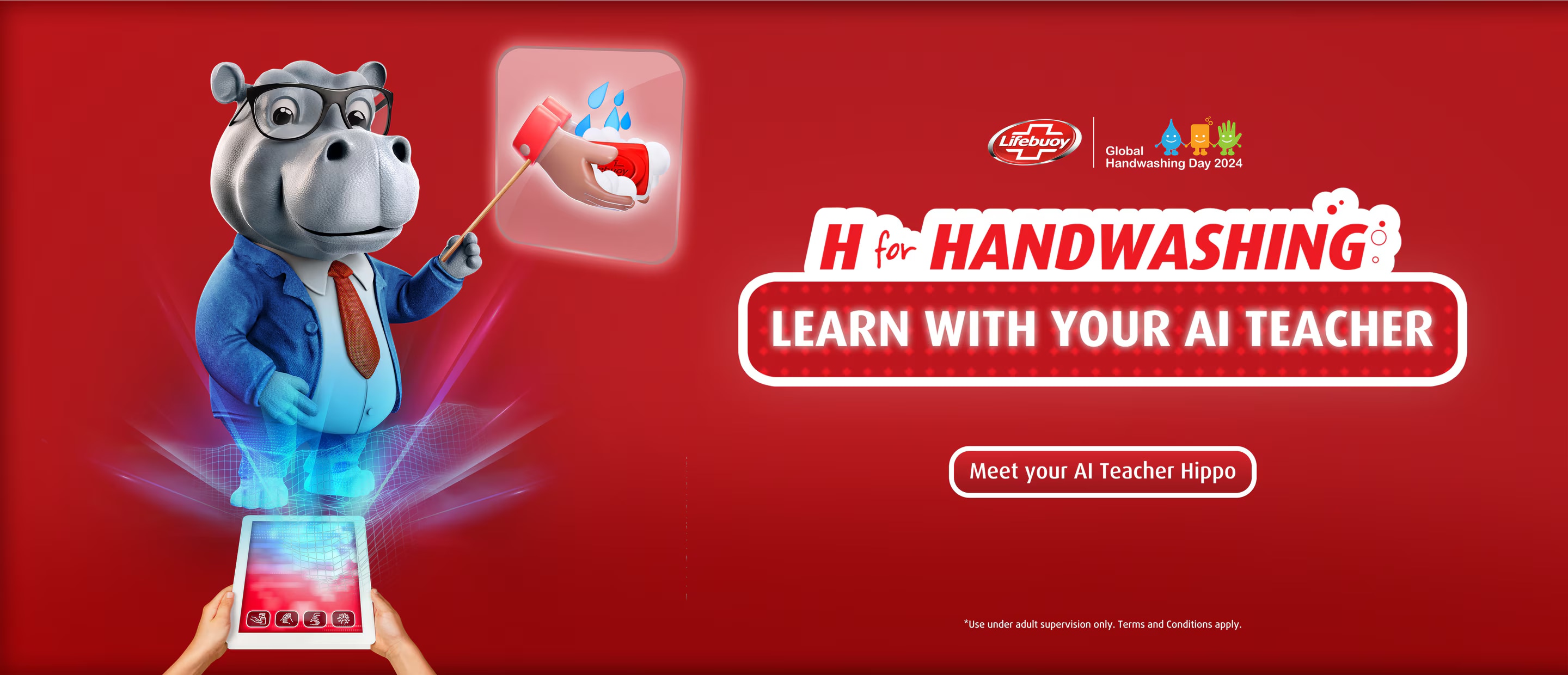 H for hand washing Learn with you AI teacher