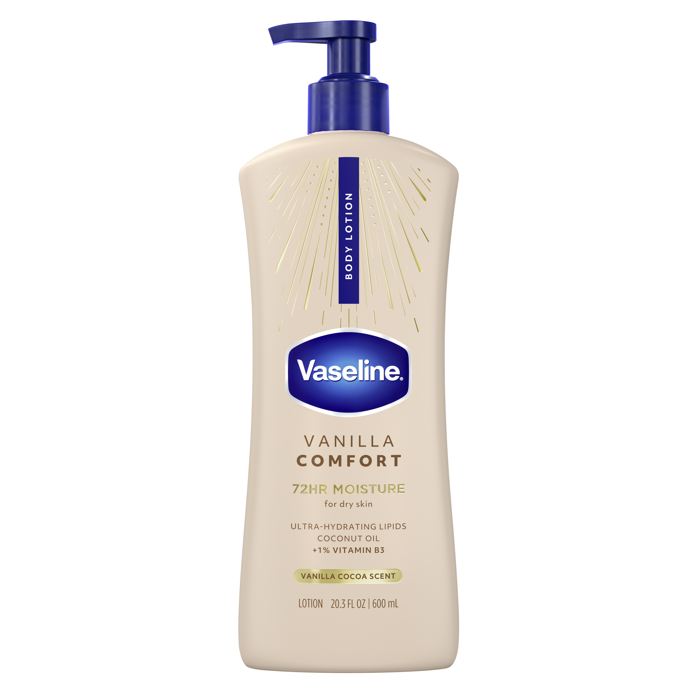 Vaseline® Vanilla Comfort Body Lotion front of pack packshot