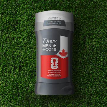 BÂTON DÉSODORISANT DOVE MEN+CARE EN ÉDITION LIMITÉE DE LA FIFA , FORMULE SANS ALUMINIUM, FRAÎCHEUR SPORT 