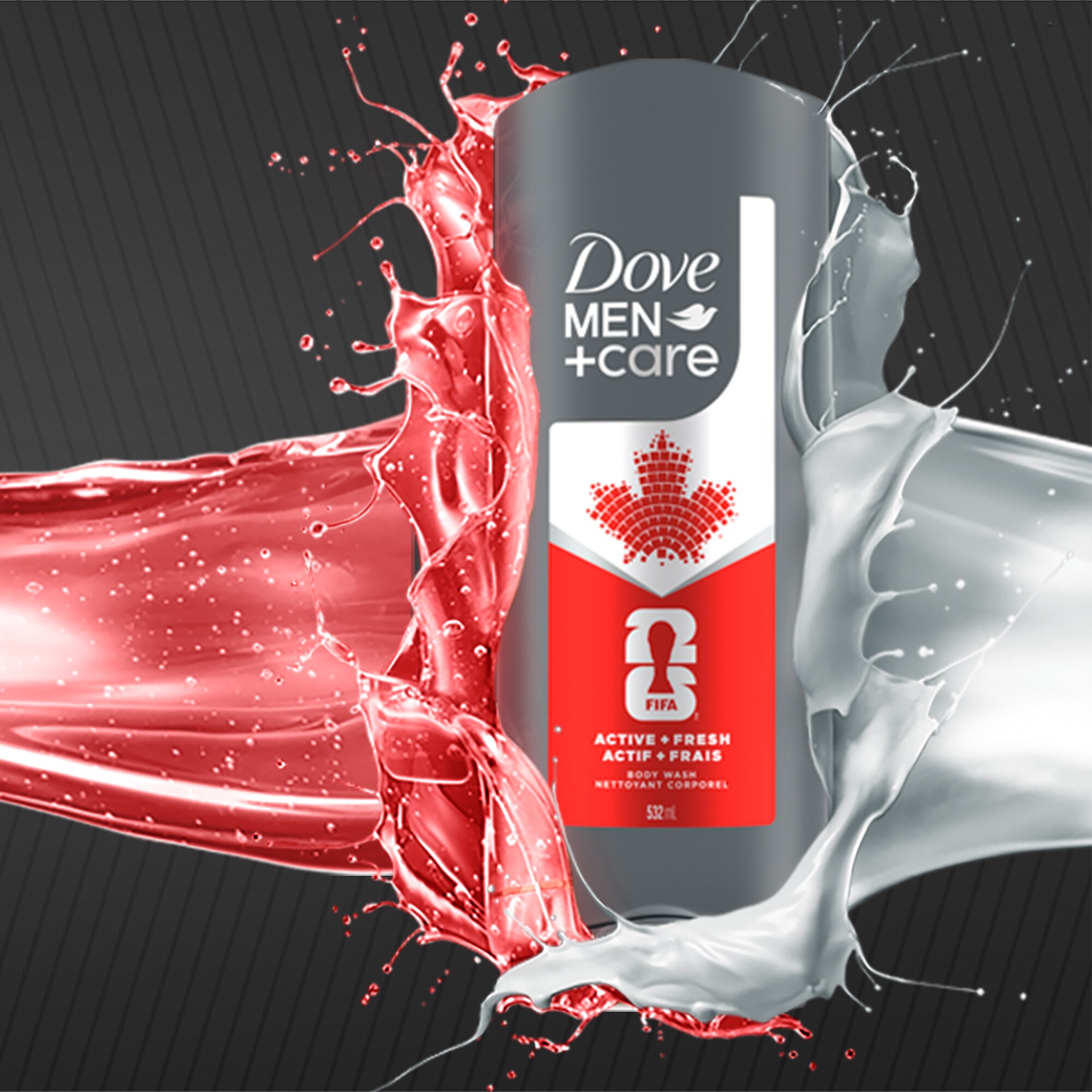 NETTOYANT CORPS, VISAGE ET CHEVEUX DOVE MEN+CARE SPORT CARE EN ÉDITION LIMITÉE DE LA FIFA, ACTIF + FRAIS 