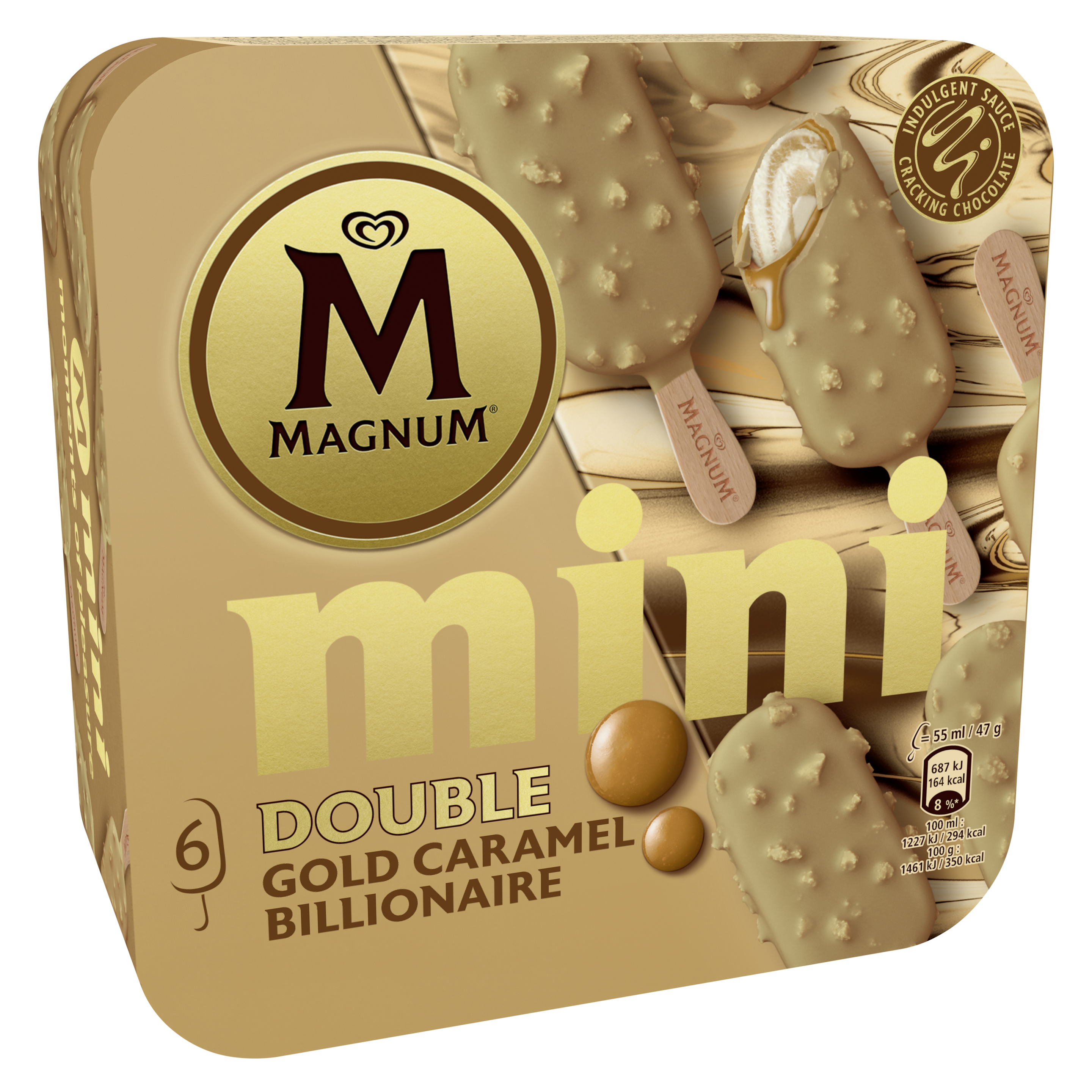 Magnum Mini Caramel Gold Billionaire 6x55 ml packshot