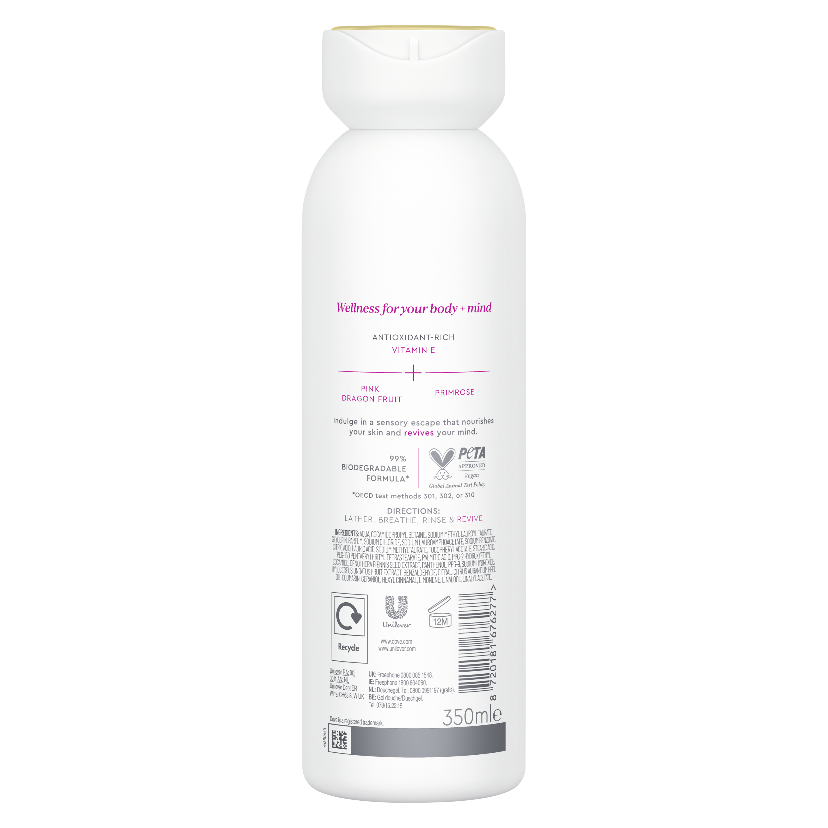 Dove body + mind pink dragon fruit & primrose body wash