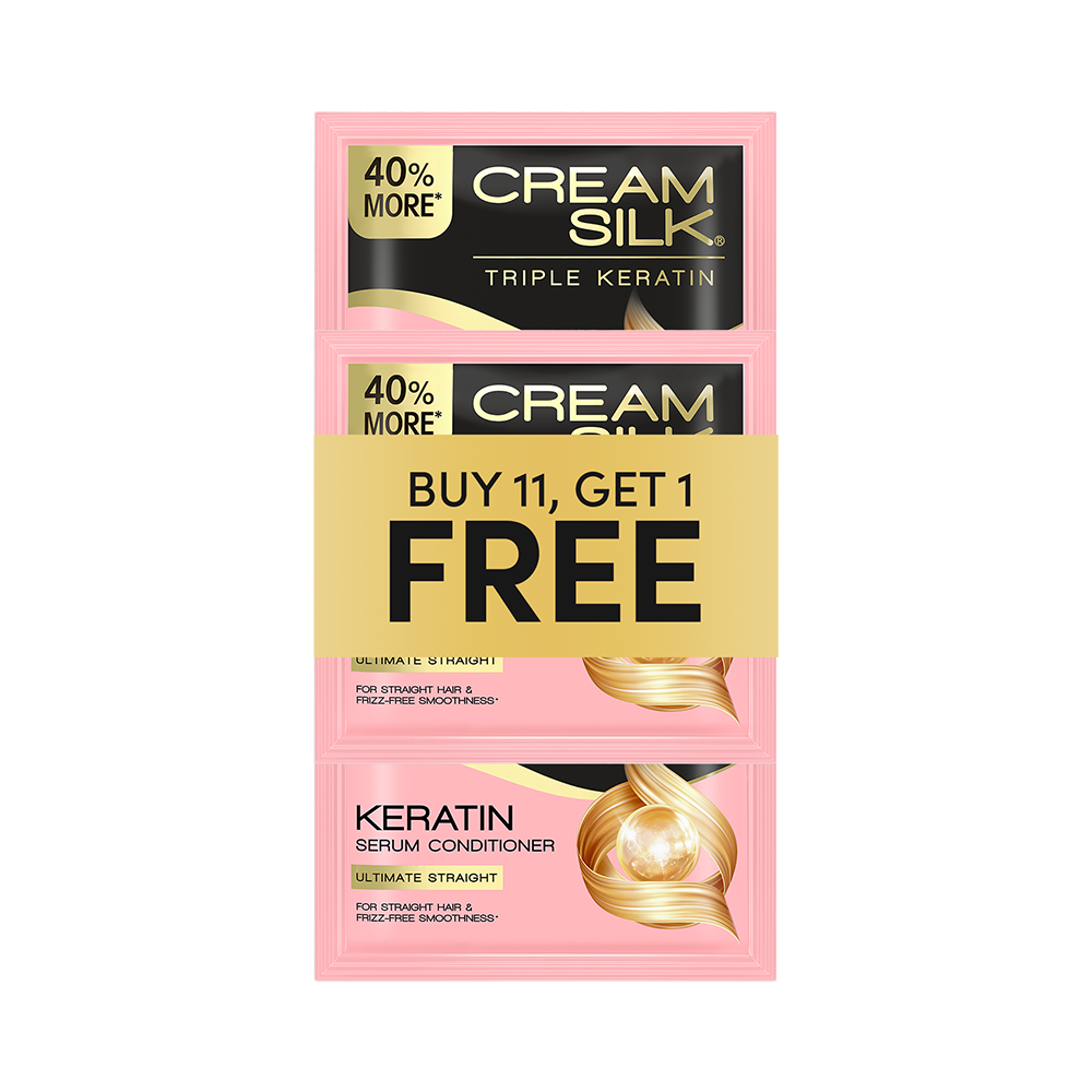 Cream Silk Triple Keratin Serum Conditioner Ultimate Straight