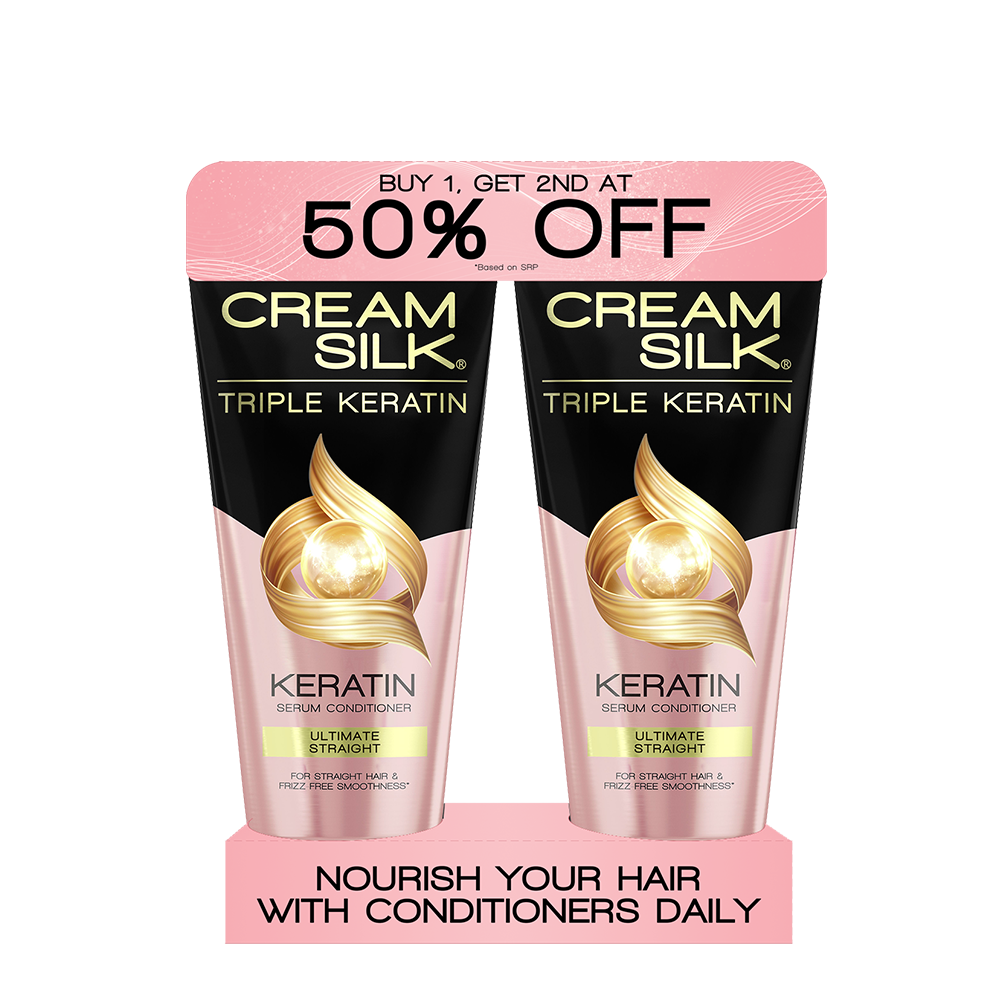 Cream Silk Triple Keratin Serum Conditioner Ultimate Straight